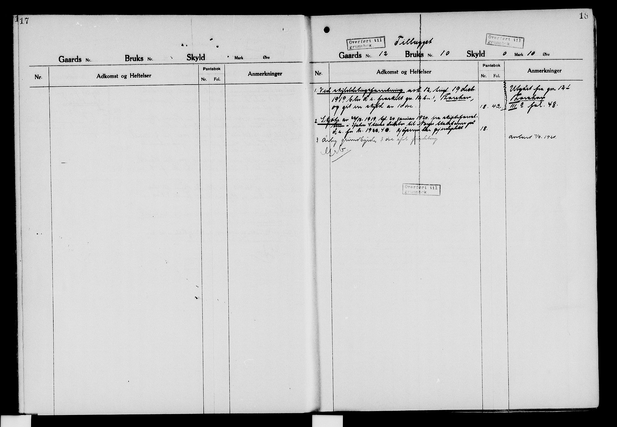 Nord-Hedmark sorenskriveri, SAH/TING-012/H/Ha/Had/Hade/L0006: Mortgage register no. 4.6, 1920-1940, p. 17-18