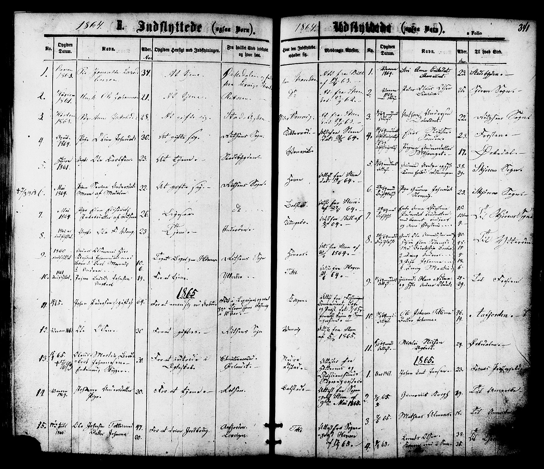 Ministerialprotokoller, klokkerbøker og fødselsregistre - Nord-Trøndelag, SAT/A-1458/701/L0009: Parish register (official) no. 701A09 /1, 1864-1882, p. 341