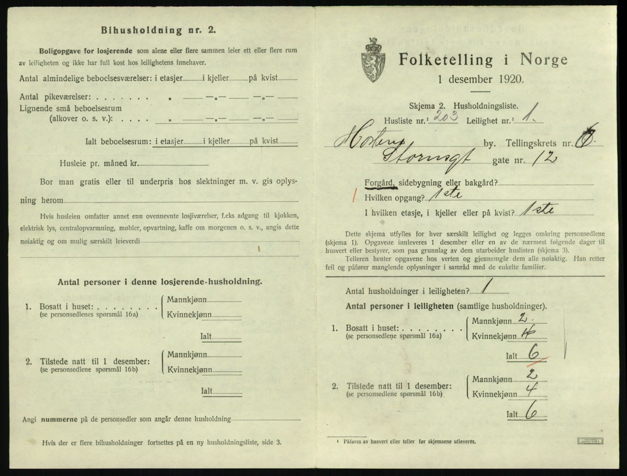 SAKO, 1920 census for Horten, 1920, p. 7171