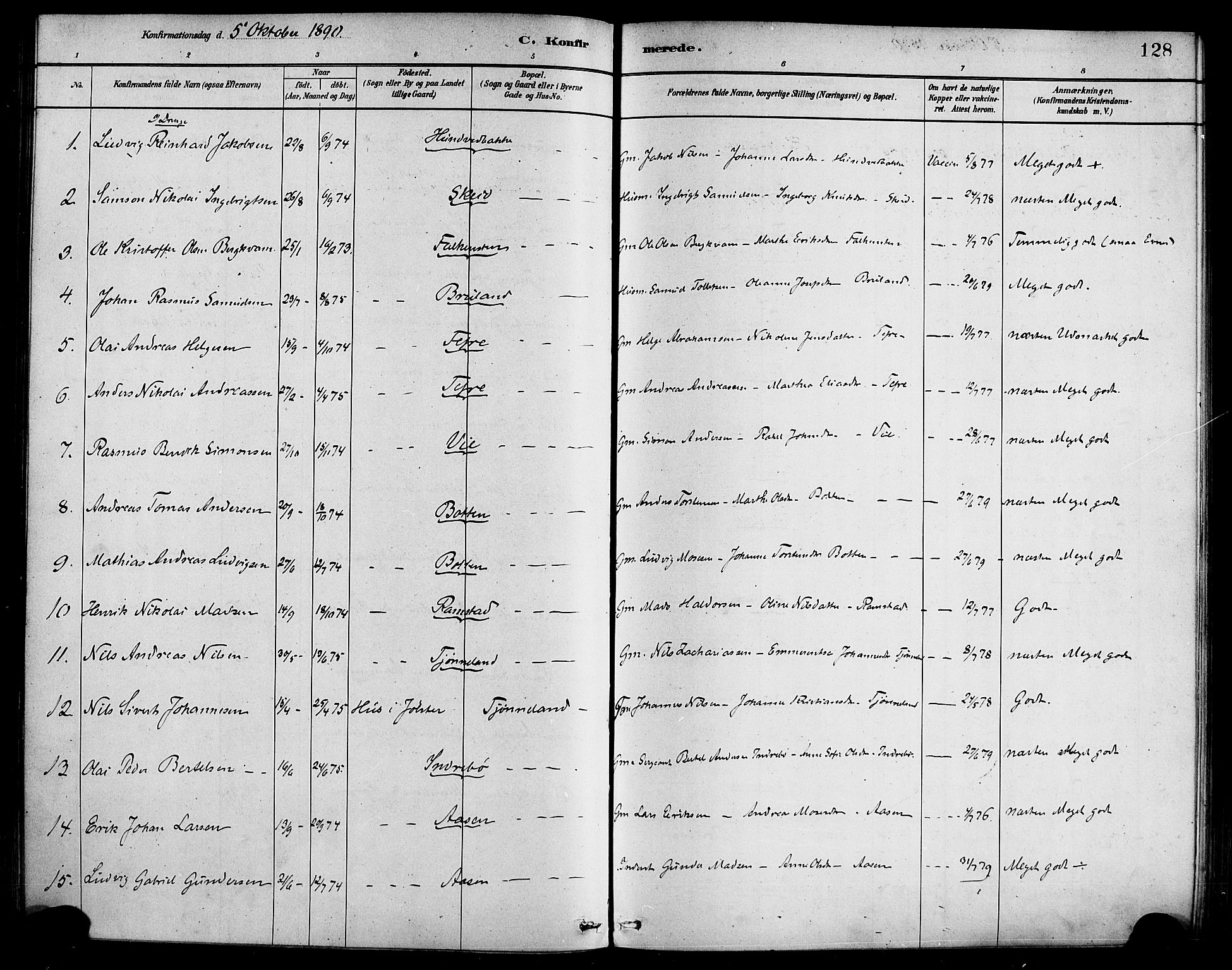 Førde sokneprestembete, SAB/A-79901/H/Haa/Haab/L0001: Parish register (official) no. B 1, 1880-1898, p. 128