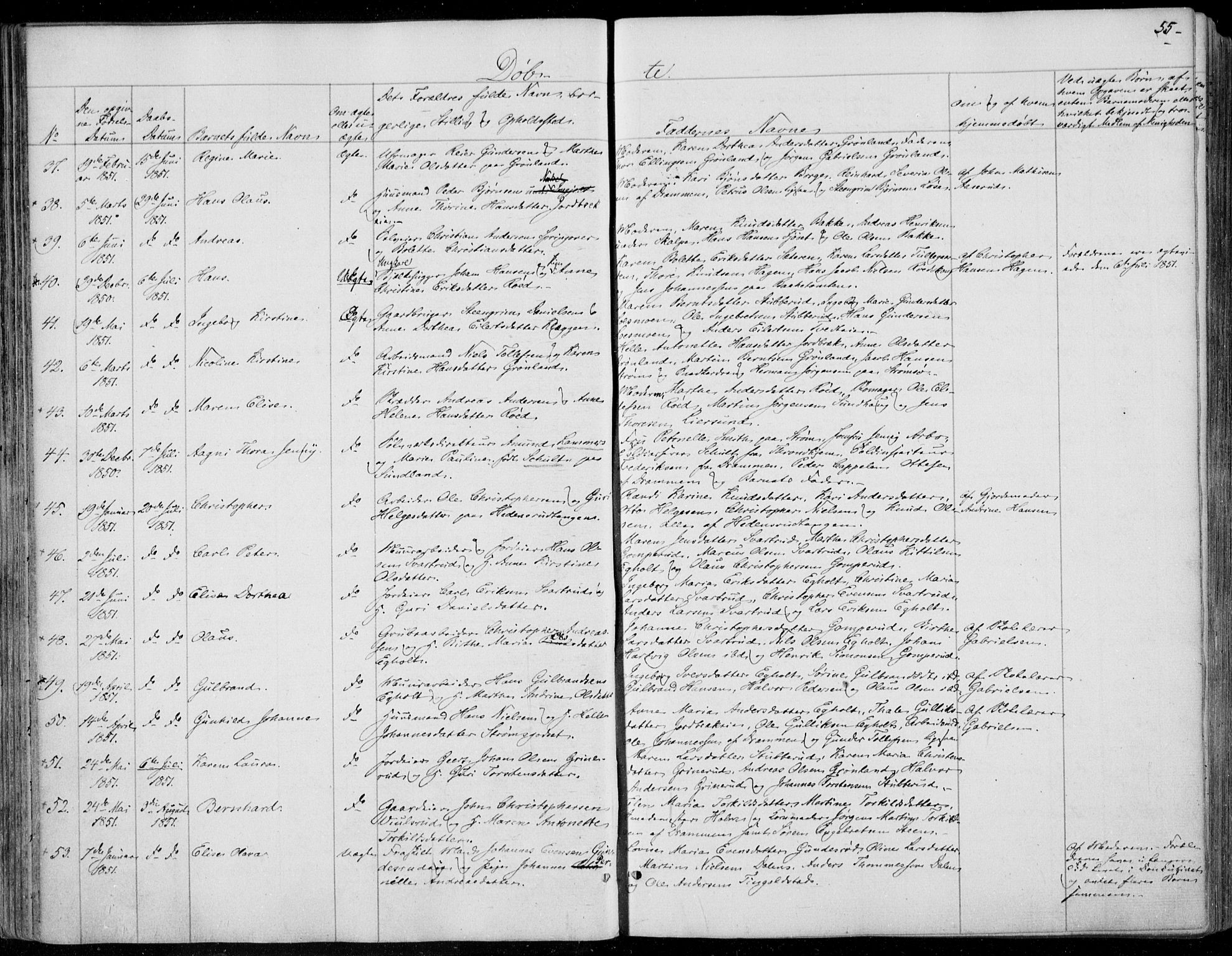 Skoger kirkebøker, SAKO/A-59/F/Fa/L0003: Parish register (official) no. I 3, 1842-1861, p. 55