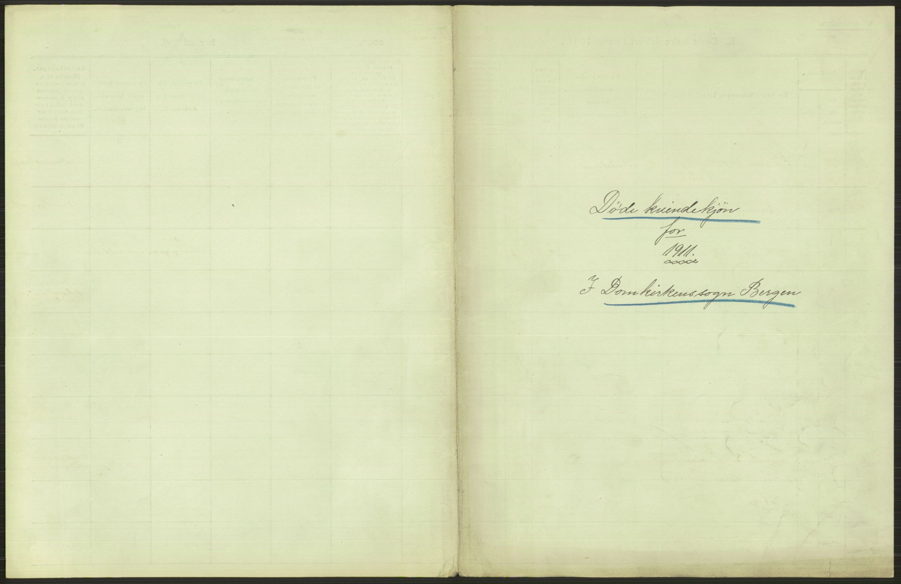Statistisk sentralbyrå, Sosiodemografiske emner, Befolkning, AV/RA-S-2228/D/Df/Dfb/Dfba/L0032: Bergen:  Gifte, døde, dødfødte., 1911, p. 3