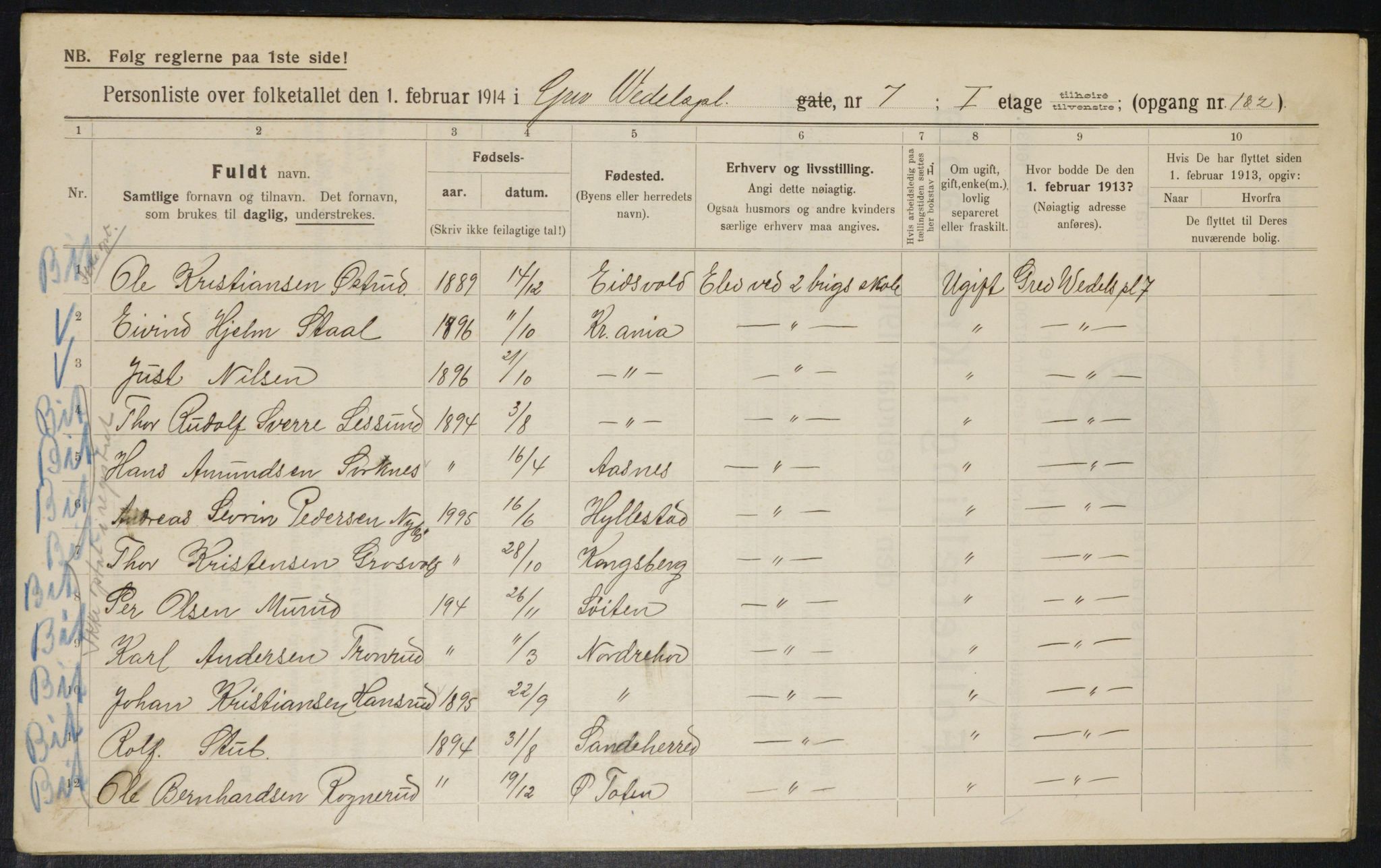 OBA, Municipal Census 1914 for Kristiania, 1914, p. 30064