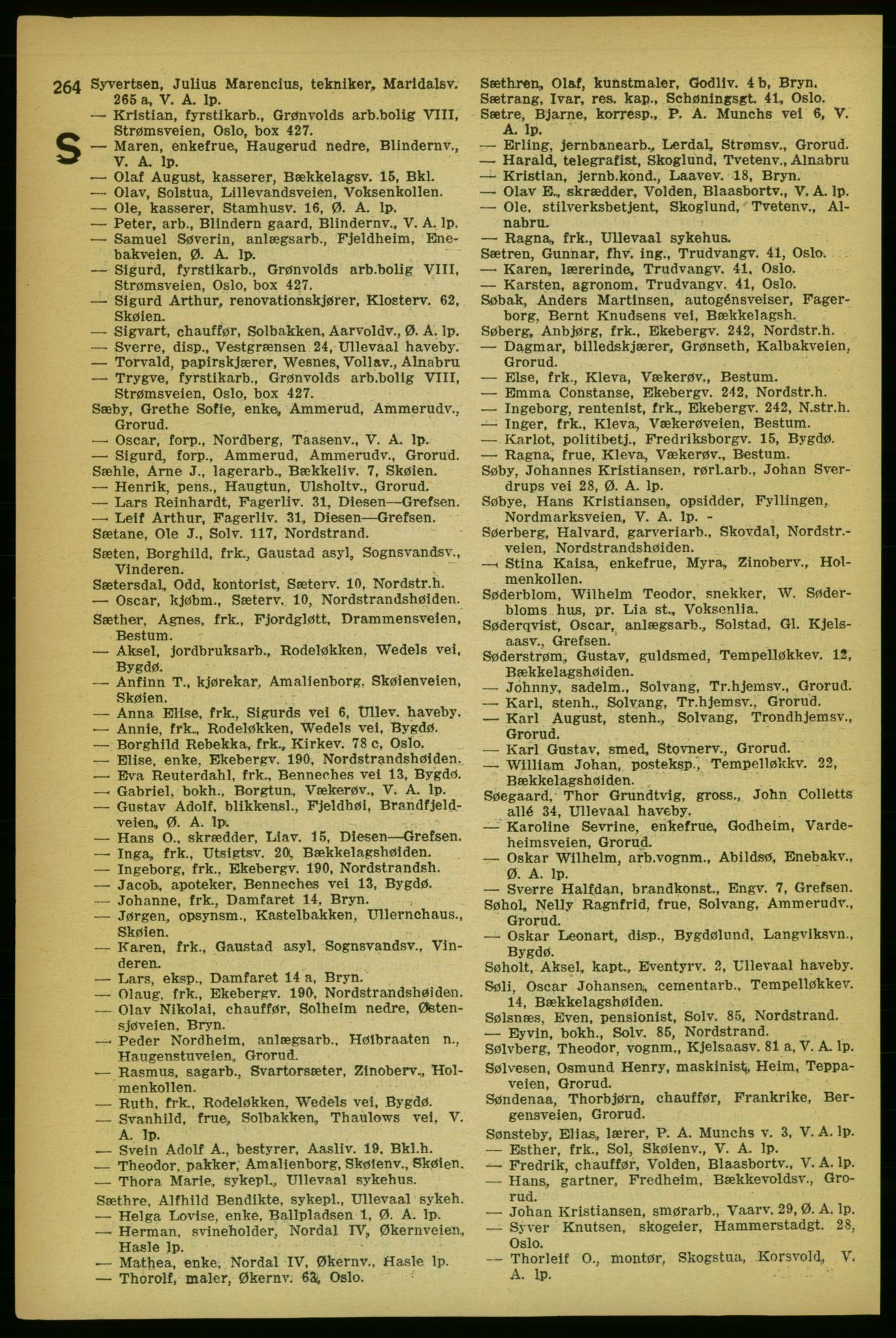 Aker adressebok/adressekalender, PUBL/001/A/004: Aker adressebok, 1929, p. 264
