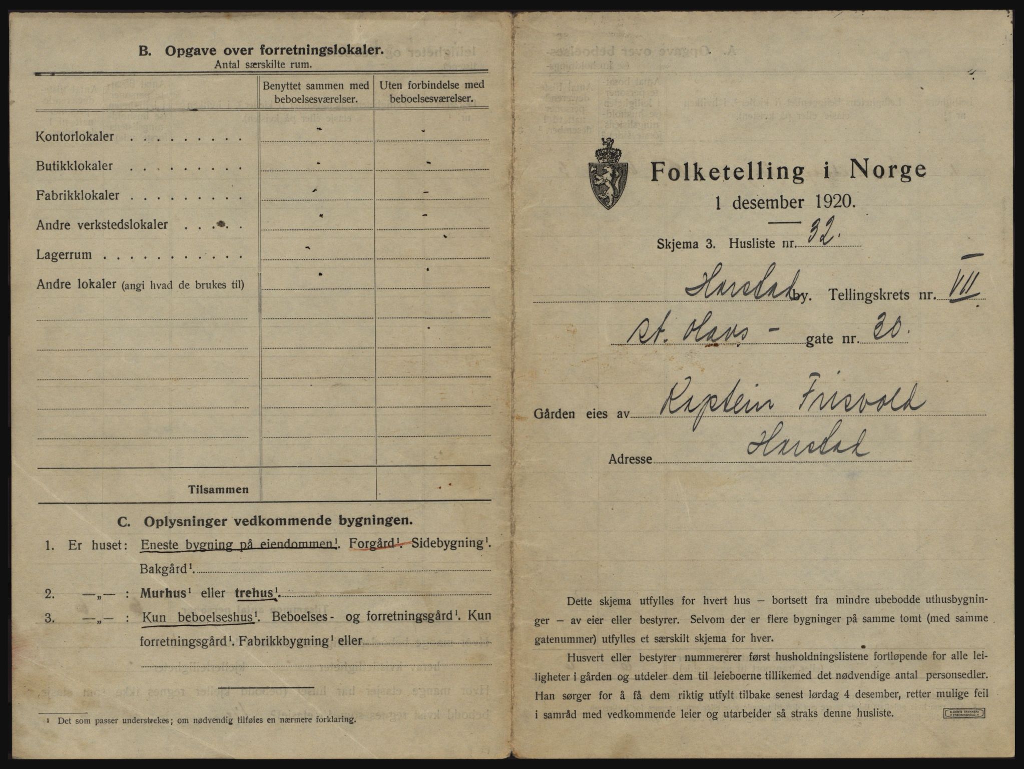 SATØ, 1920 census for Harstad, 1920, p. 755