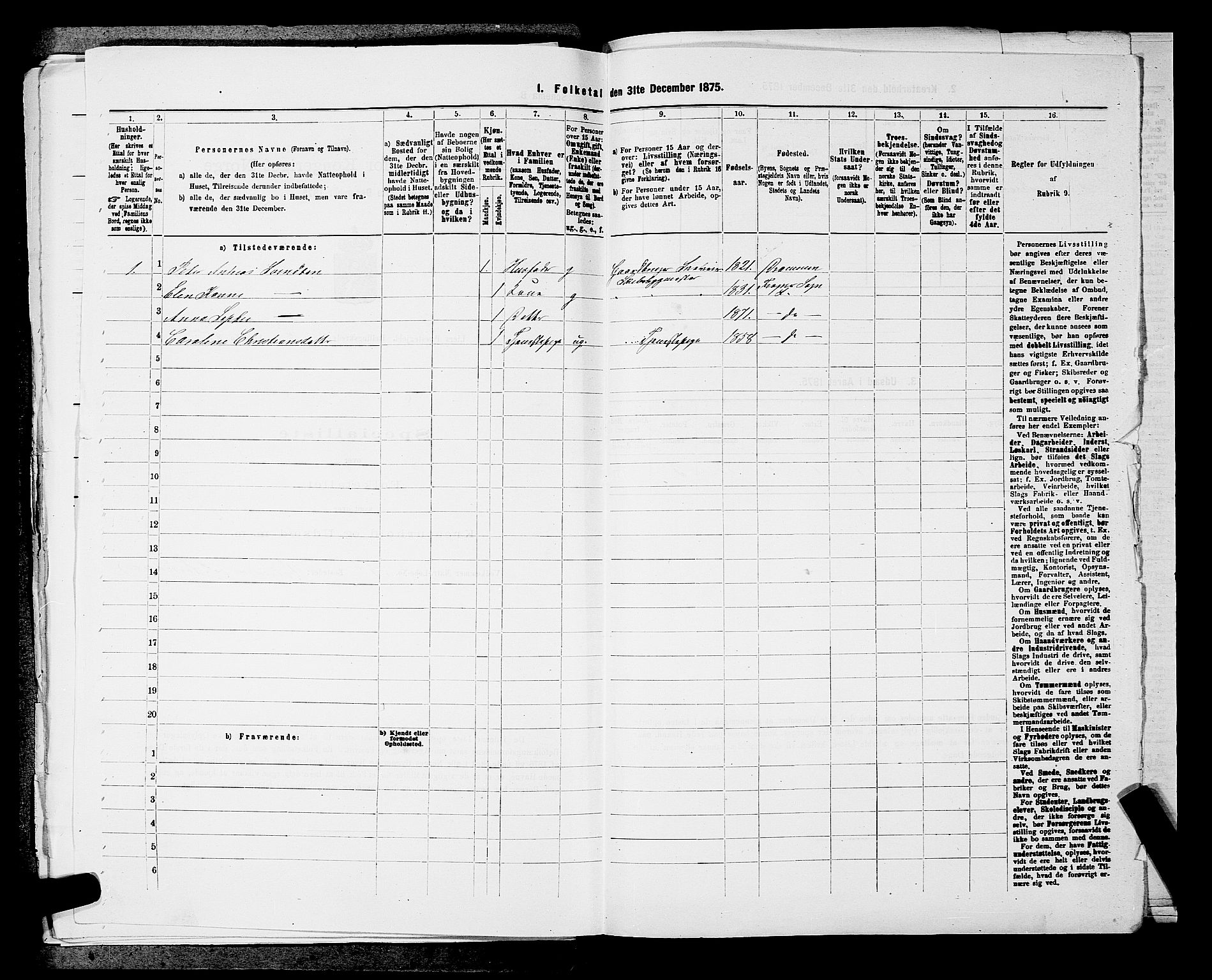 SAKO, 1875 census for 0626P Lier, 1875, p. 420