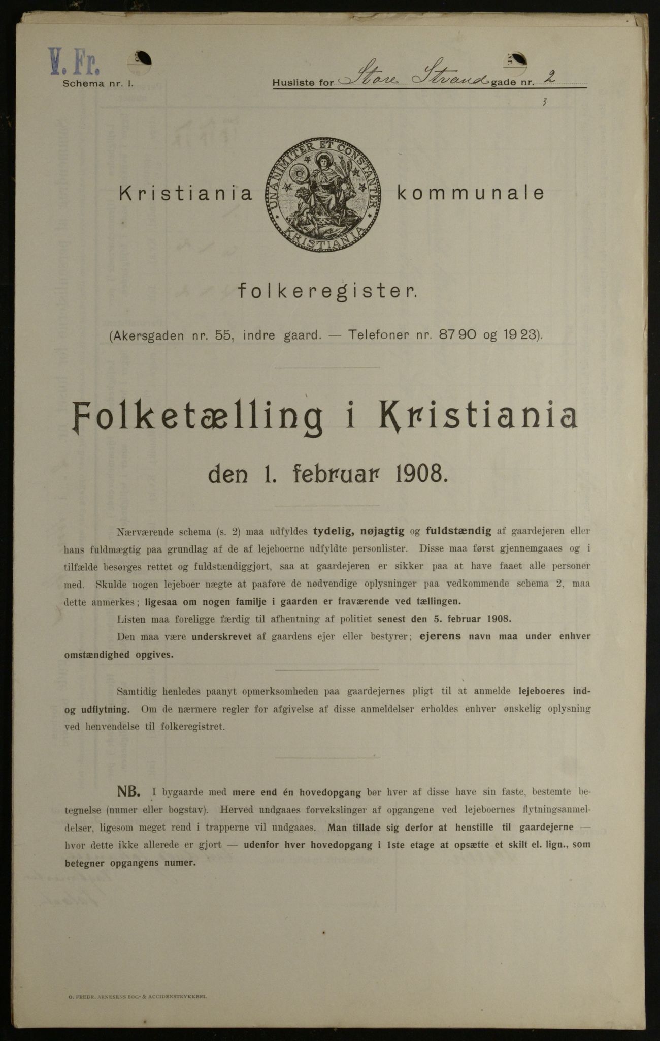 OBA, Municipal Census 1908 for Kristiania, 1908, p. 92400