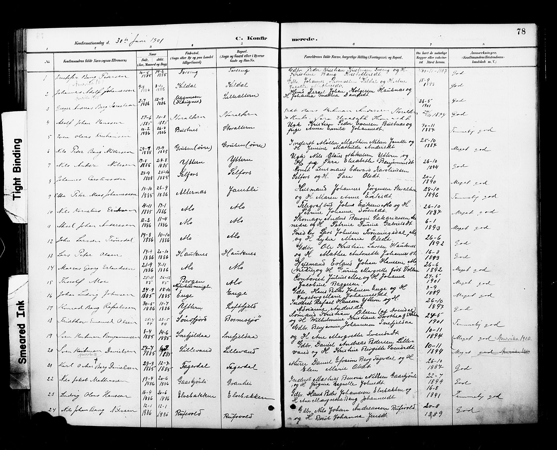 Ministerialprotokoller, klokkerbøker og fødselsregistre - Nordland, SAT/A-1459/827/L0401: Parish register (official) no. 827A13, 1887-1905, p. 78