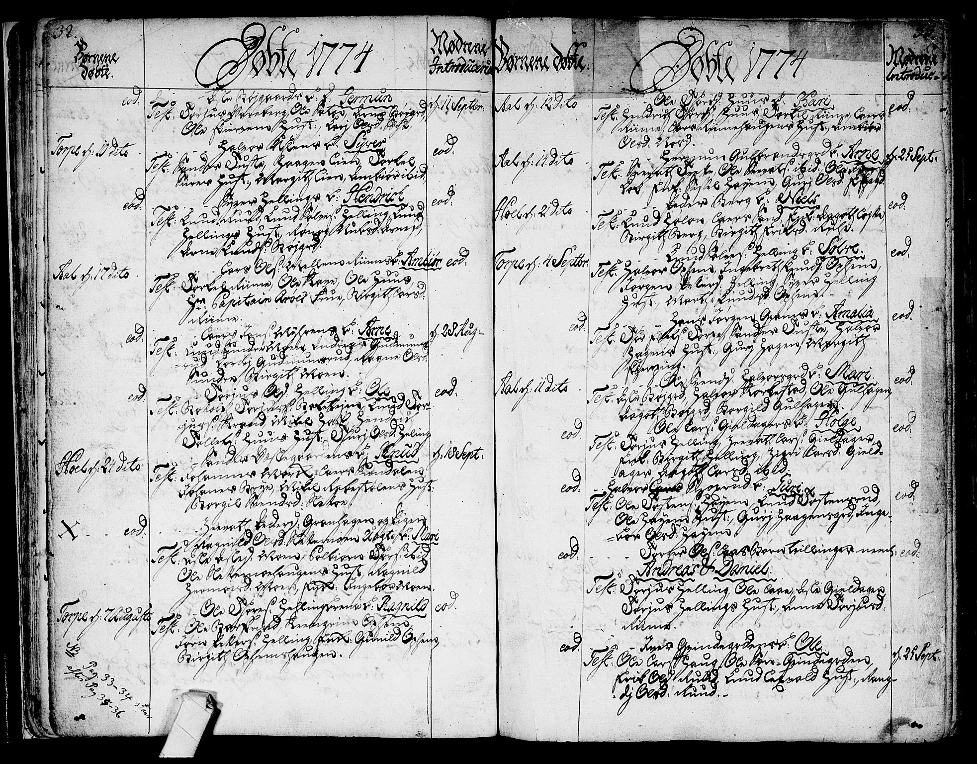 Ål kirkebøker, AV/SAKO-A-249/F/Fa/L0002: Parish register (official) no. I 2, 1771-1806, p. 32-33