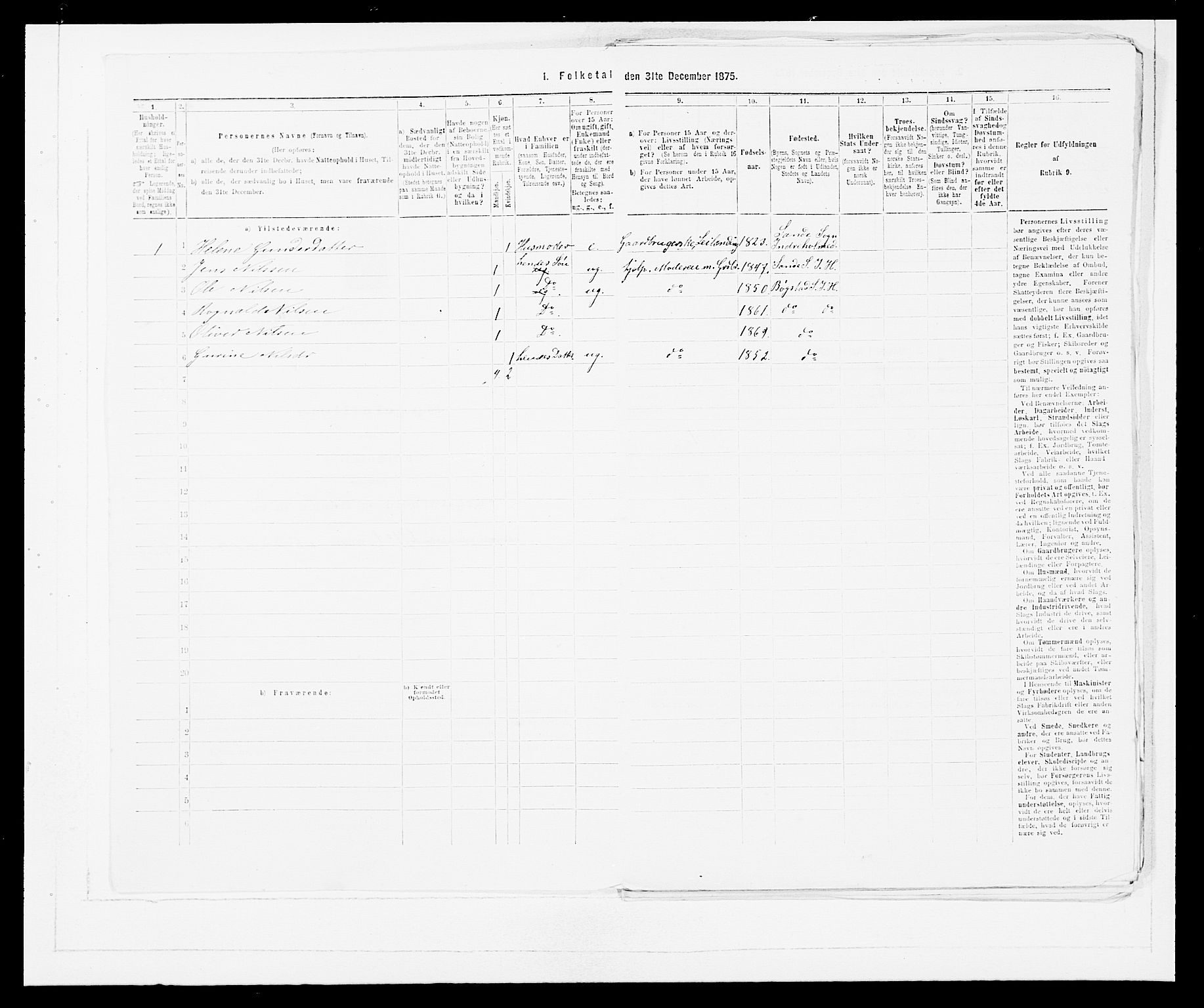 SAB, 1875 census for 1430P Indre Holmedal, 1875, p. 321