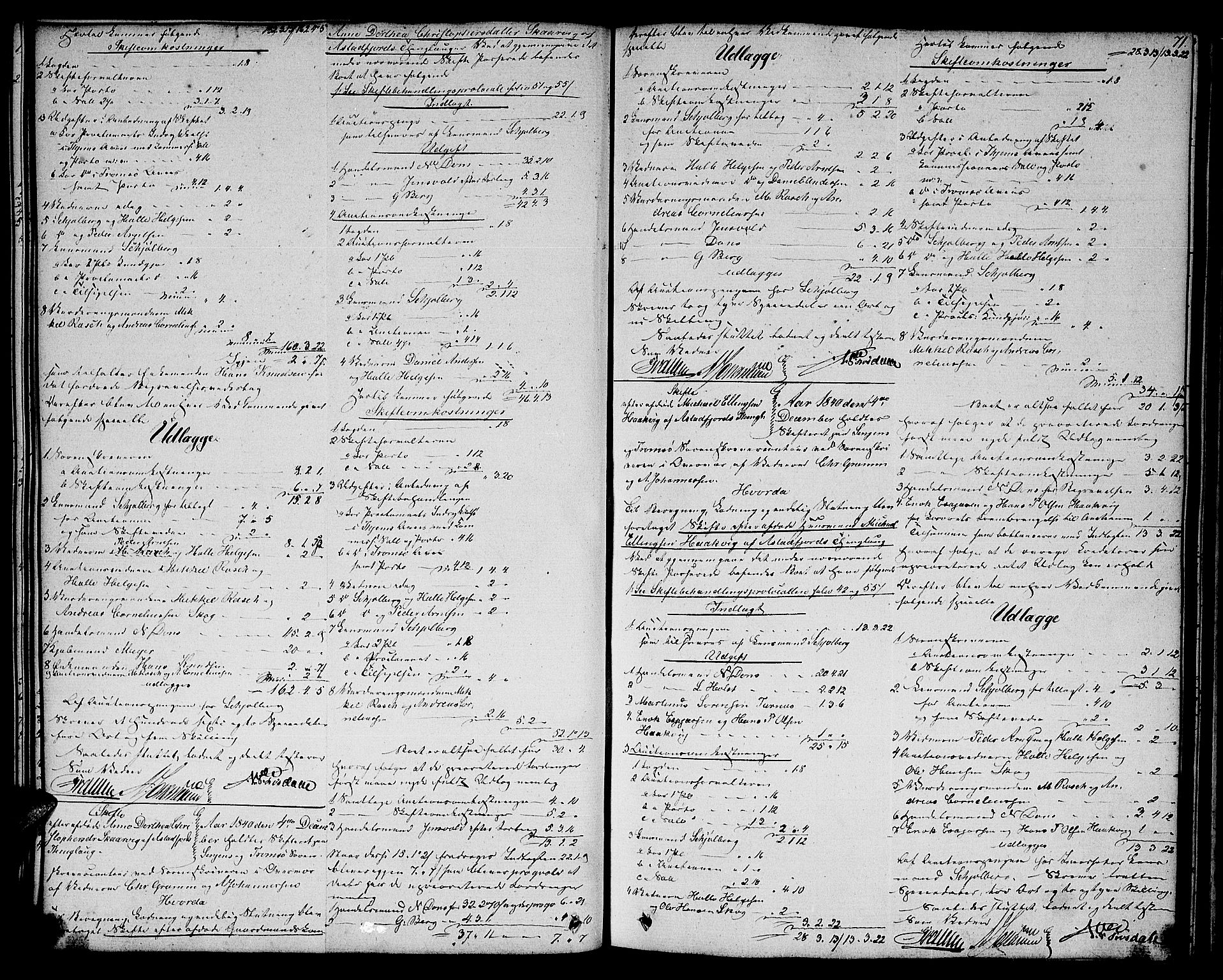 Senja og Tromsø sorenskriveri , SATØ/SATØ-31/H/Hb/L0160: Skifteutlodningsprotokoll - Senja distrikt, fol. 1-190b, 1839-1842, p. 70b-71a