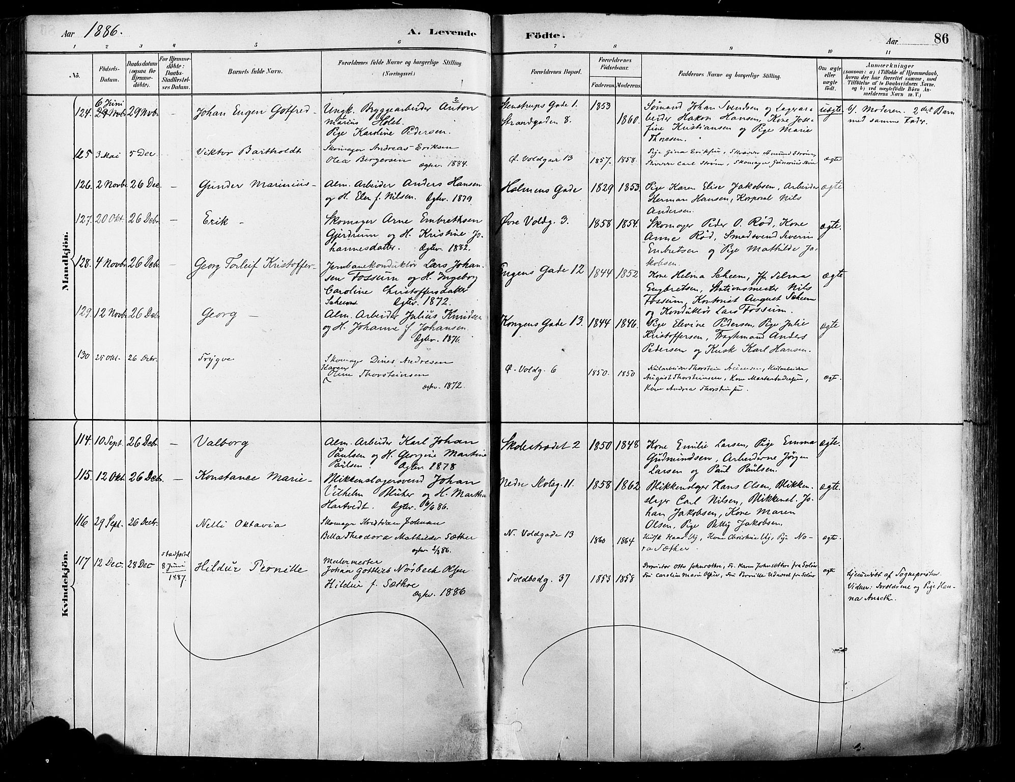 Johannes prestekontor Kirkebøker, AV/SAO-A-10852/F/Fa/L0003: Parish register (official) no. 3, 1882-1896, p. 86