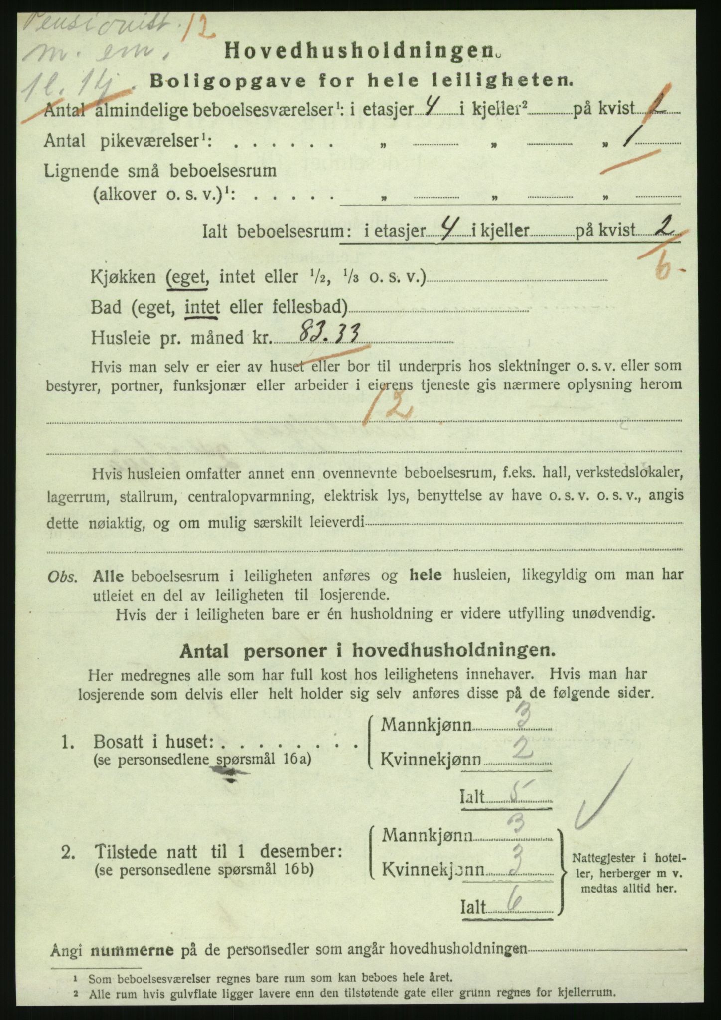 SAT, 1920 census for Kristiansund, 1920, p. 172