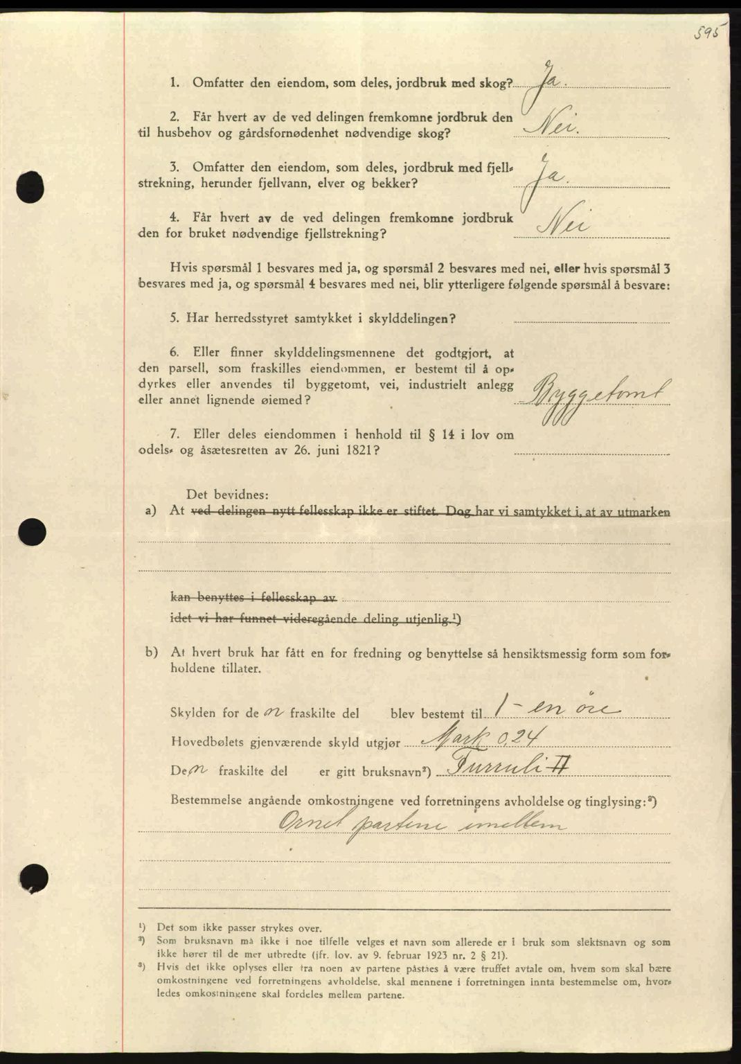 Nordmøre sorenskriveri, AV/SAT-A-4132/1/2/2Ca: Mortgage book no. A96, 1943-1944, Diary no: : 2571/1943