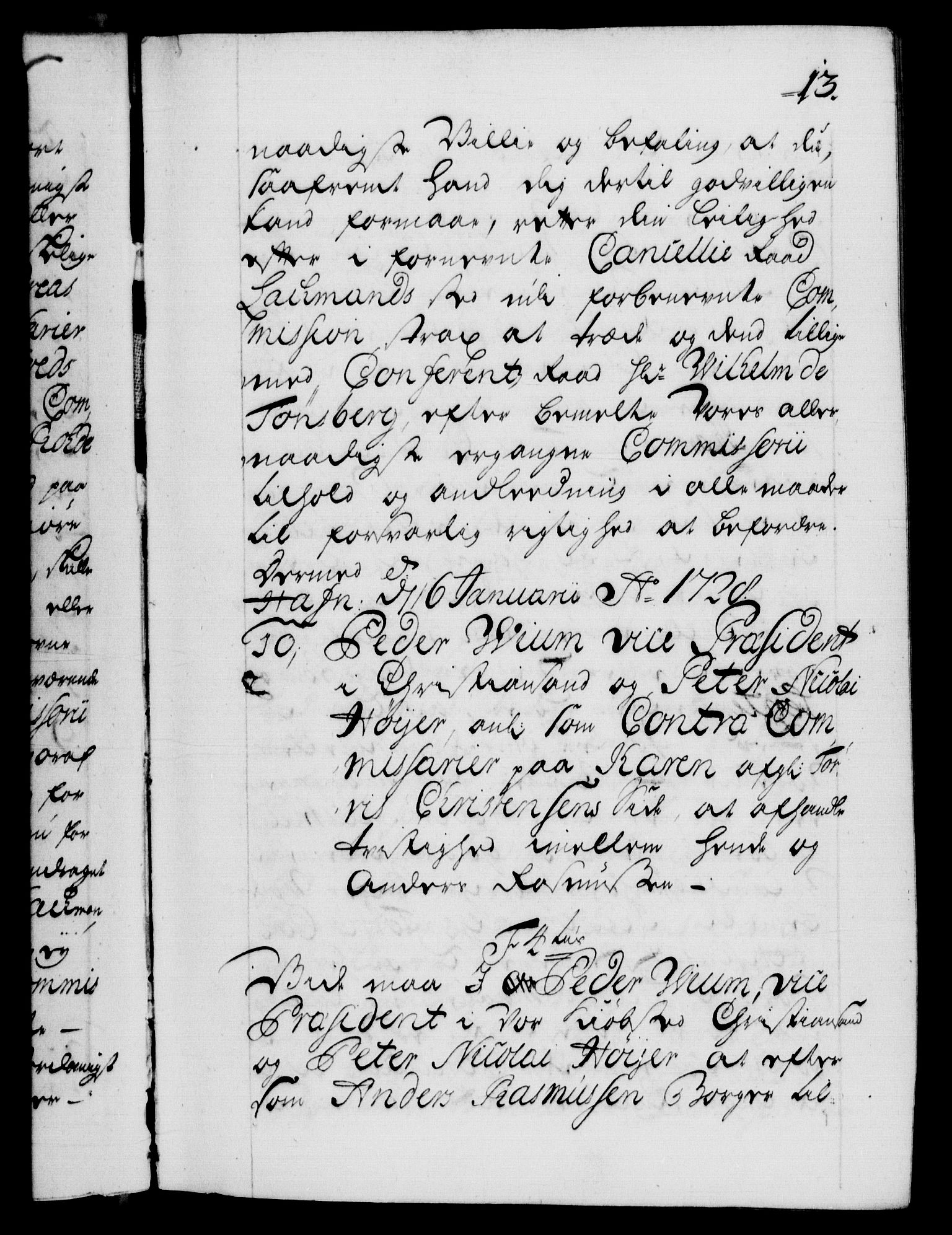 Danske Kanselli 1572-1799, AV/RA-EA-3023/F/Fc/Fca/Fcab/L0024: Norske tegnelser, 1728-1730, p. 13a