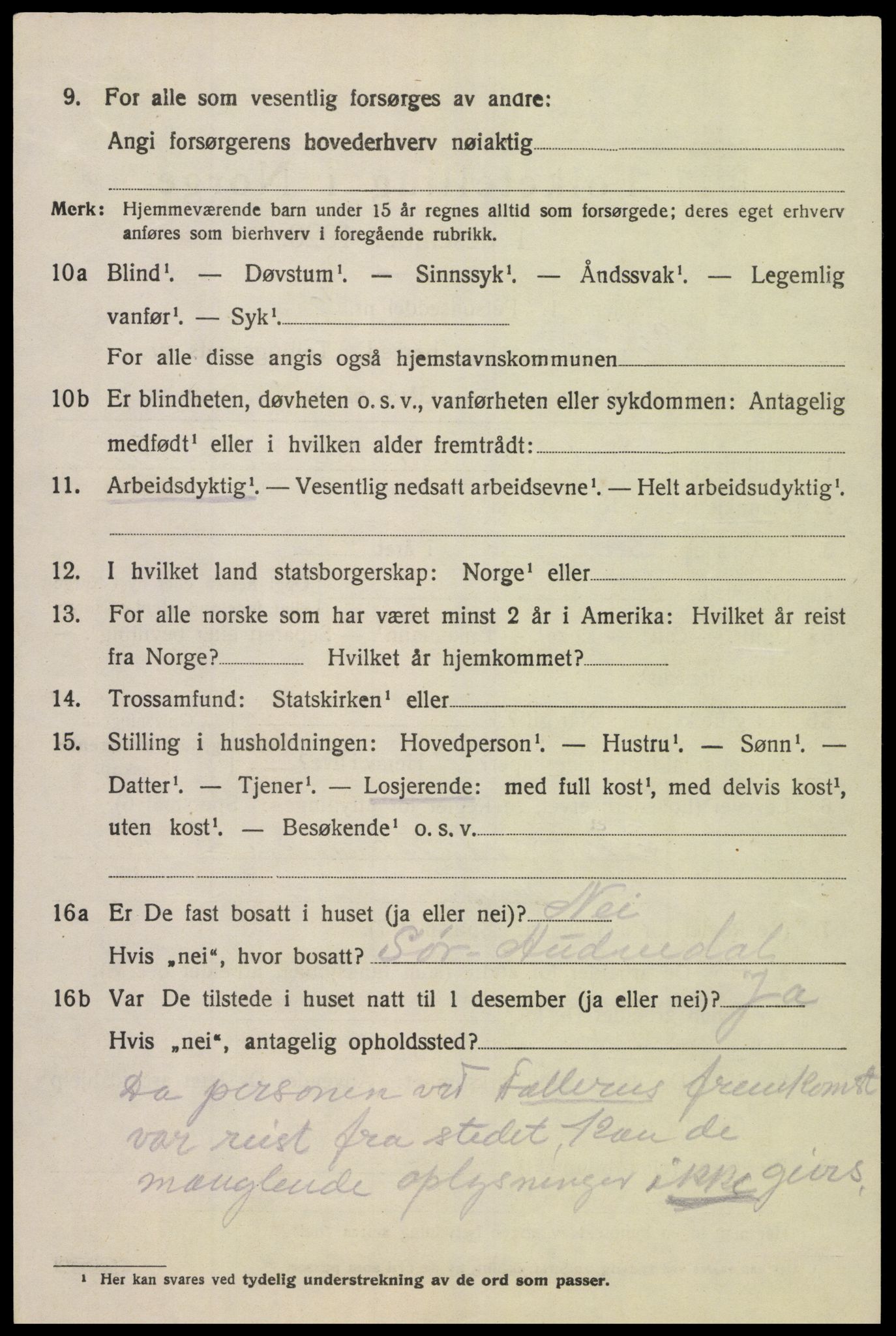 SAK, 1920 census for Holum, 1920, p. 1612