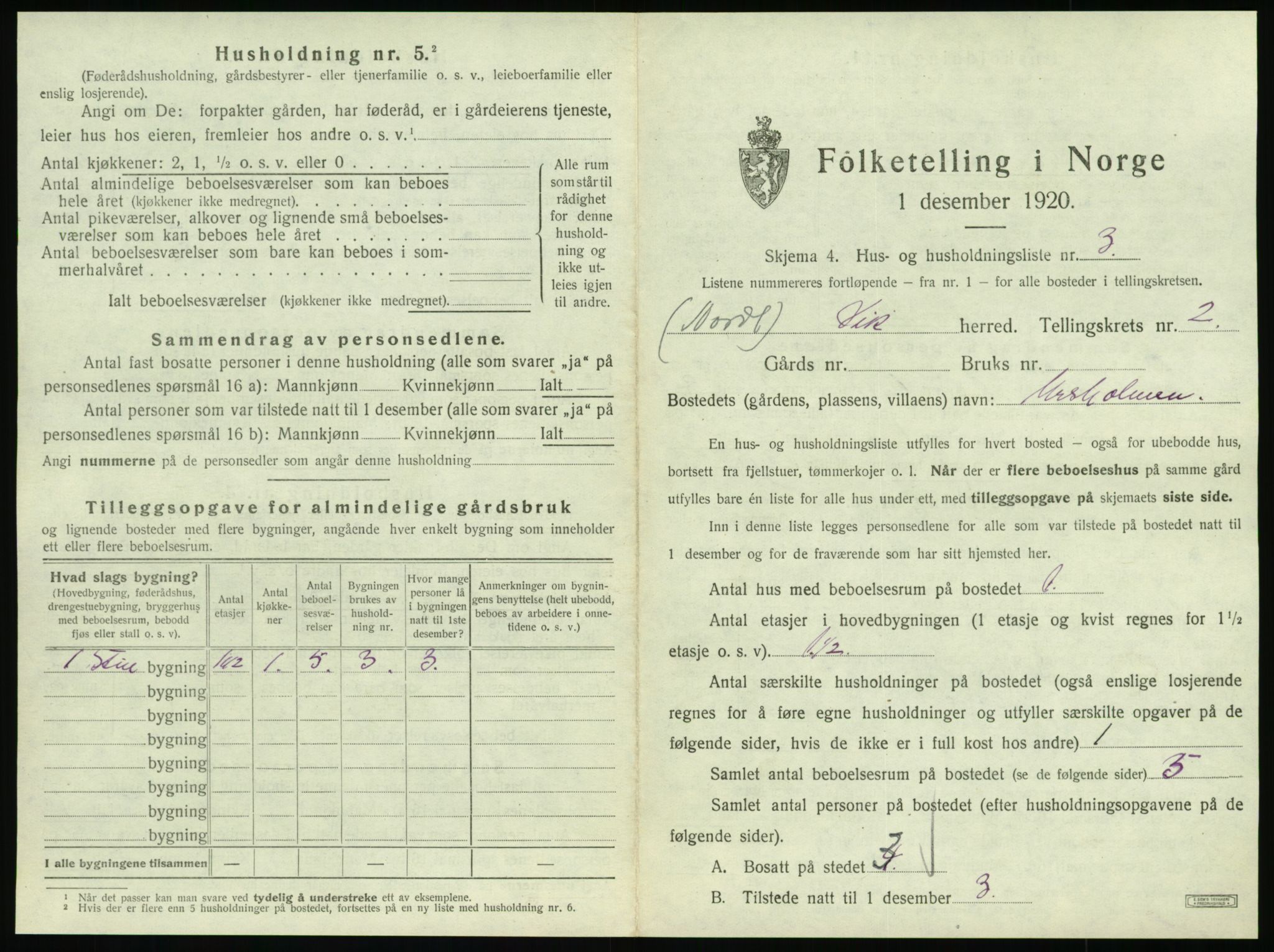 SAT, 1920 census for Vik, 1920, p. 81