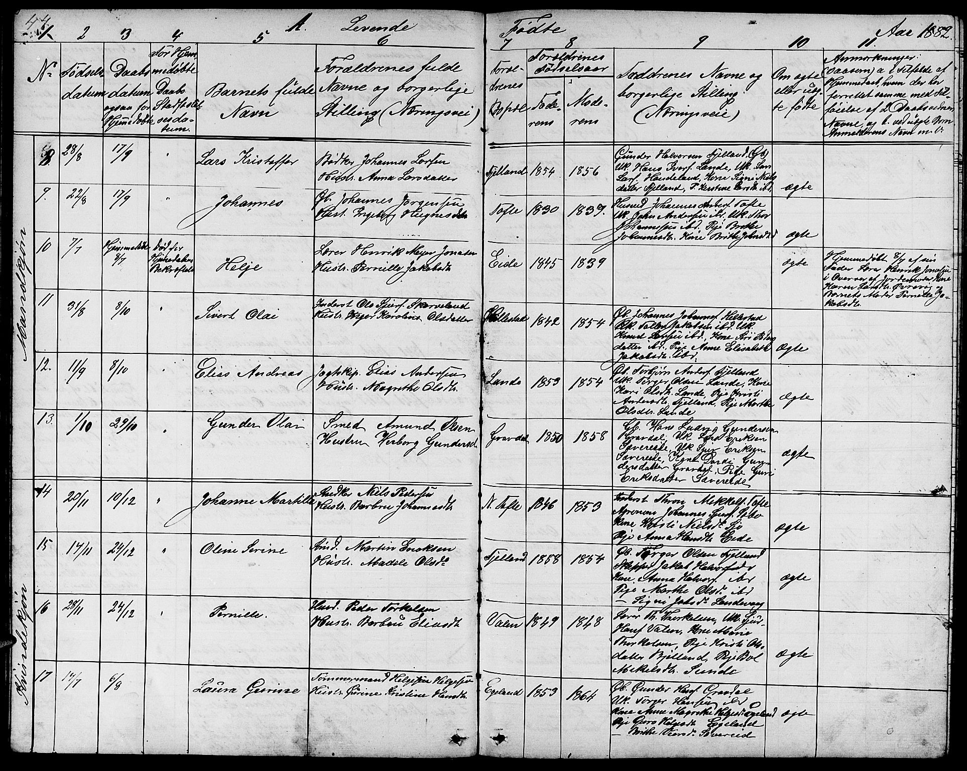 Fjelberg sokneprestembete, SAB/A-75201/H/Hab: Parish register (copy) no. B 3, 1868-1888, p. 44