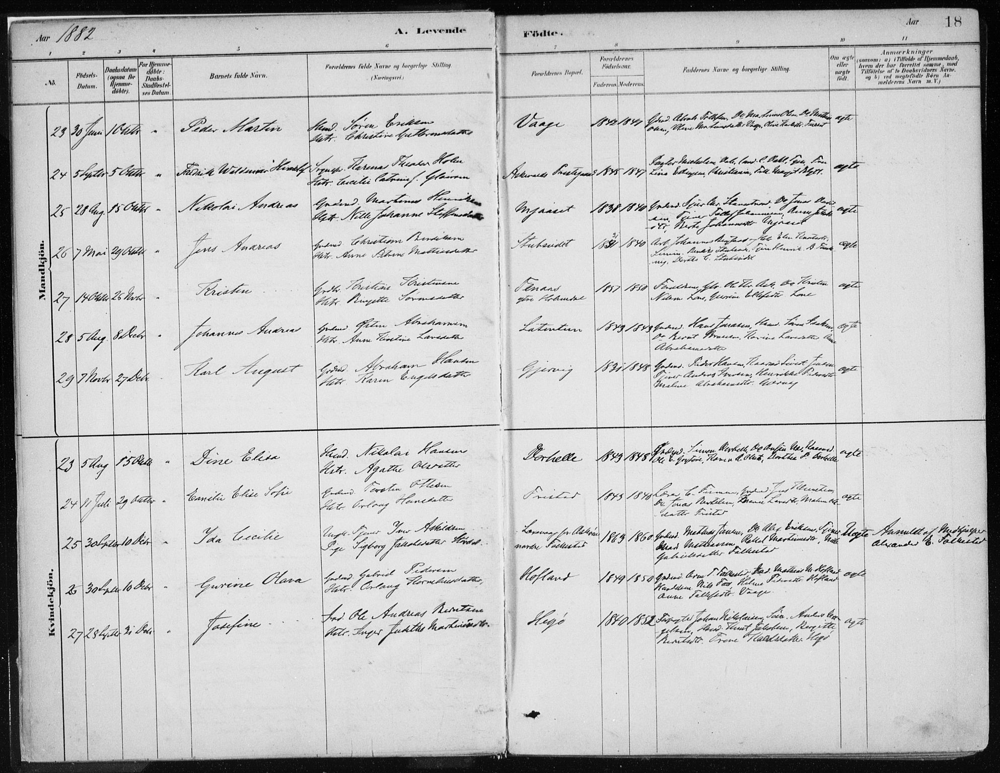 Askvoll sokneprestembete, SAB/A-79501/H/Haa/Haab/L0002: Parish register (official) no. B 2, 1879-1909, p. 18