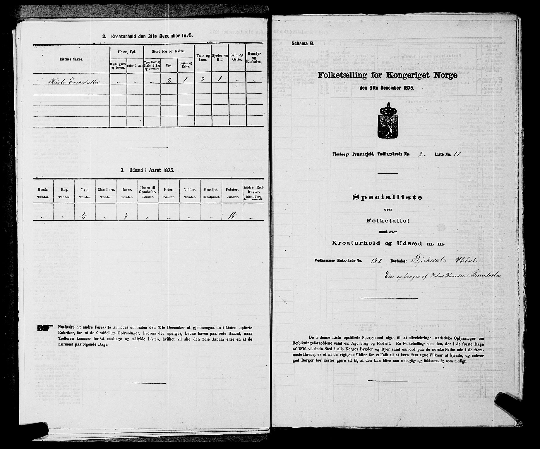 SAKO, 1875 census for 0631P Flesberg, 1875, p. 513