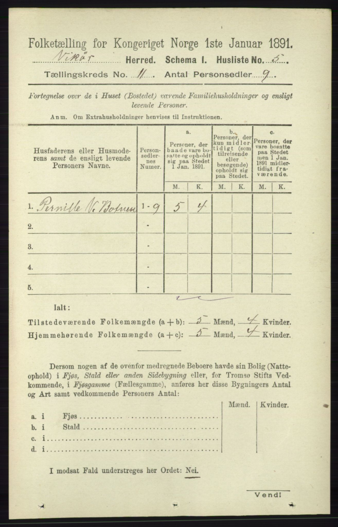 RA, 1891 census for 1238 Vikør, 1891, p. 3131