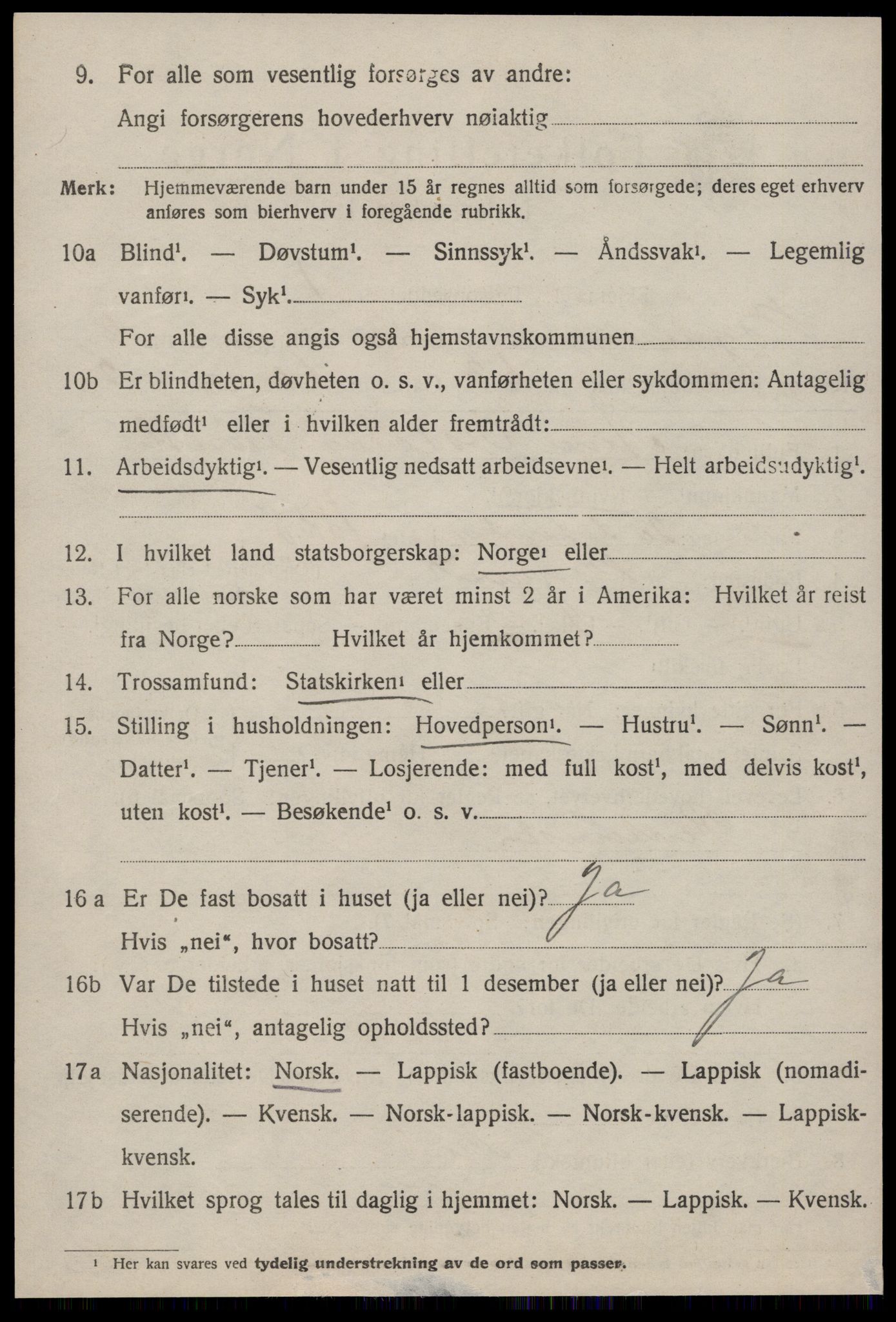 SAT, 1920 census for Byneset, 1920, p. 3463