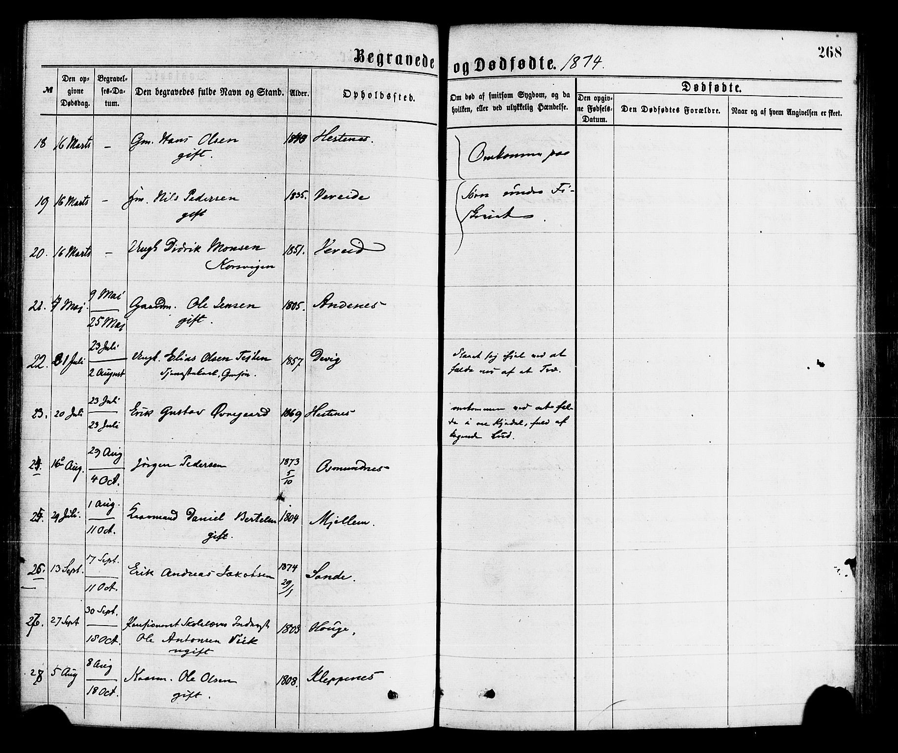 Gloppen sokneprestembete, SAB/A-80101/H/Haa/Haaa/L0010: Parish register (official) no. A 10, 1871-1884, p. 268