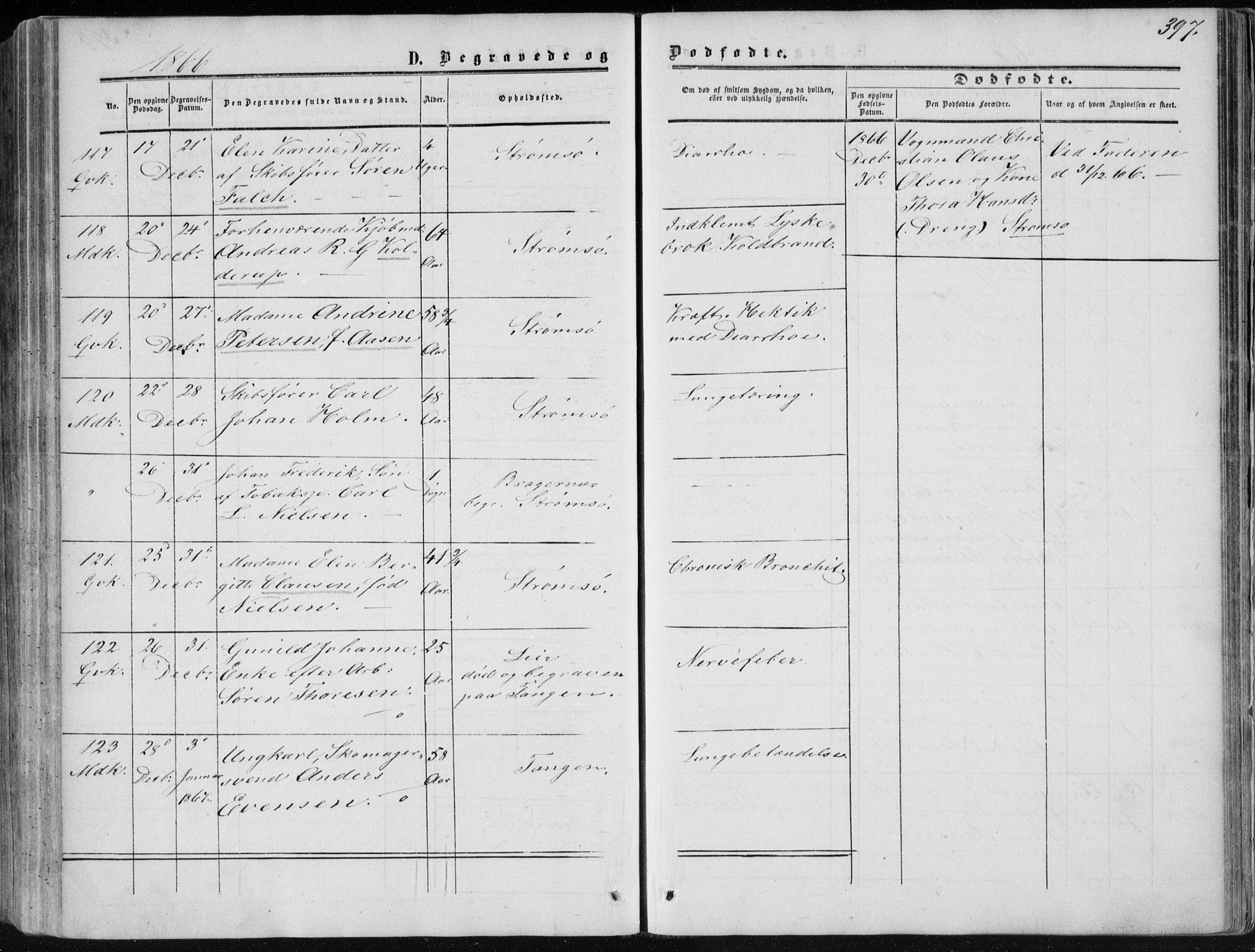 Strømsø kirkebøker, AV/SAKO-A-246/F/Fa/L0015: Parish register (official) no. I 15, 1859-1868, p. 397