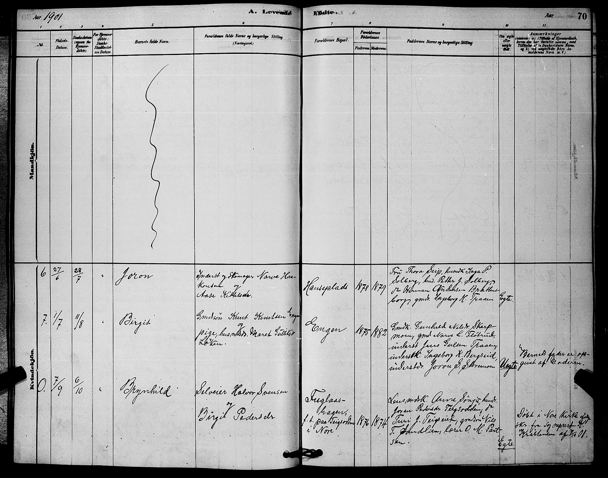 Rollag kirkebøker, AV/SAKO-A-240/G/Ga/L0004: Parish register (copy) no. I 4, 1878-1903, p. 70