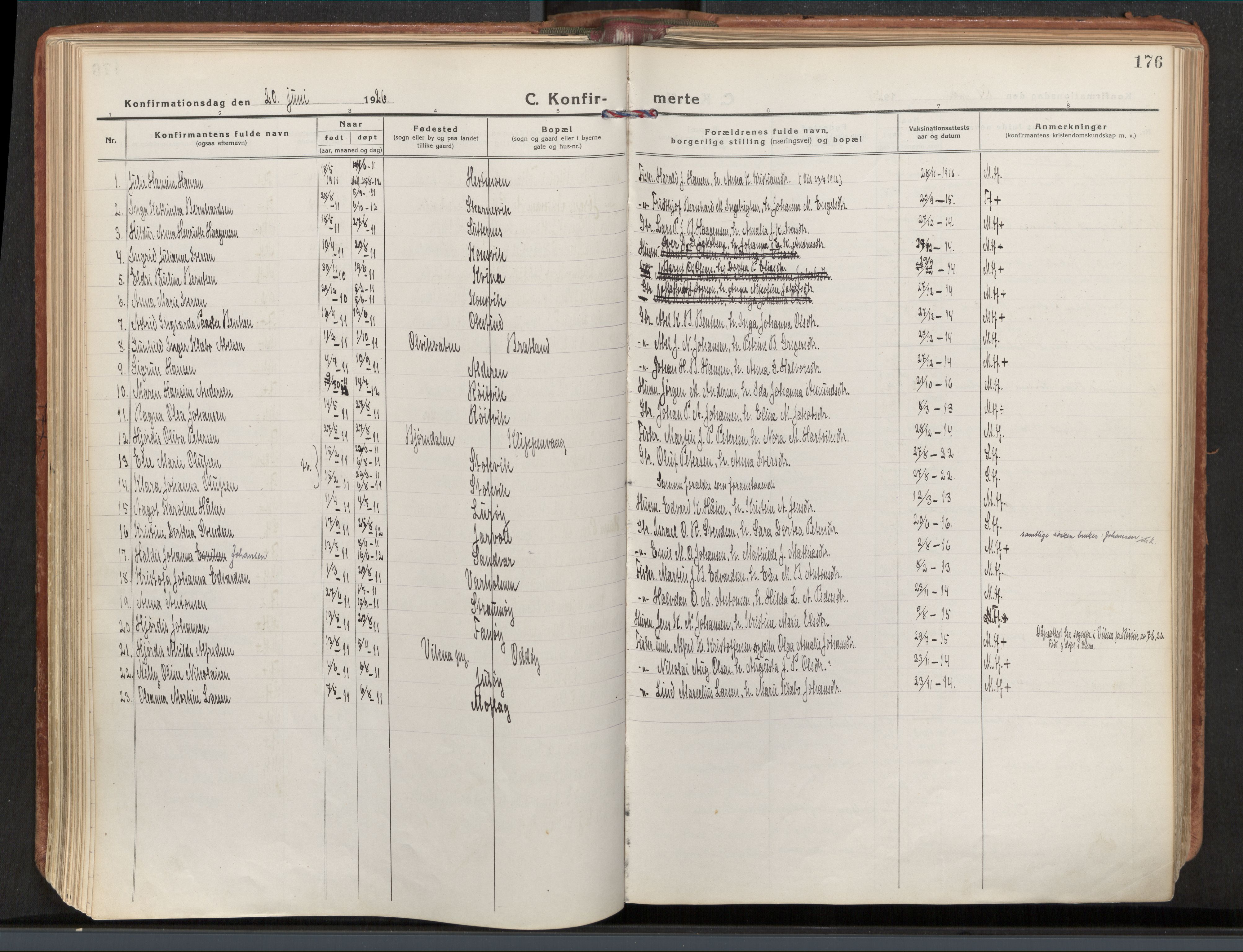 Ministerialprotokoller, klokkerbøker og fødselsregistre - Nordland, AV/SAT-A-1459/839/L0570: Parish register (official) no. 839A07, 1923-1942, p. 176