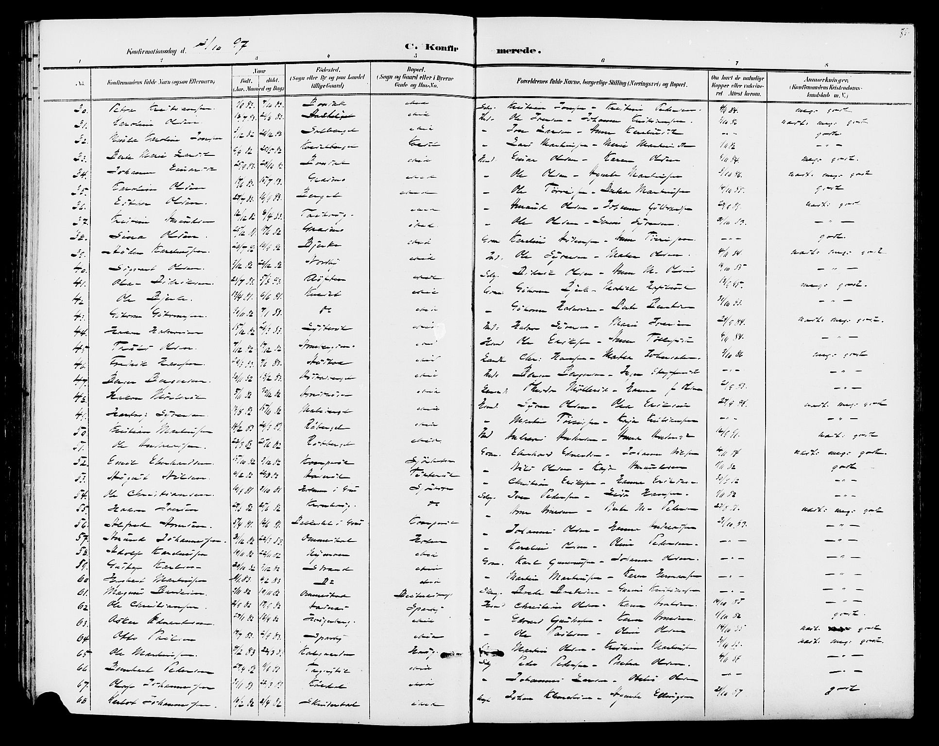 Hof prestekontor, SAH/PREST-038/H/Ha/Hab/L0001: Parish register (copy) no. 1, 1895-1914, p. 85