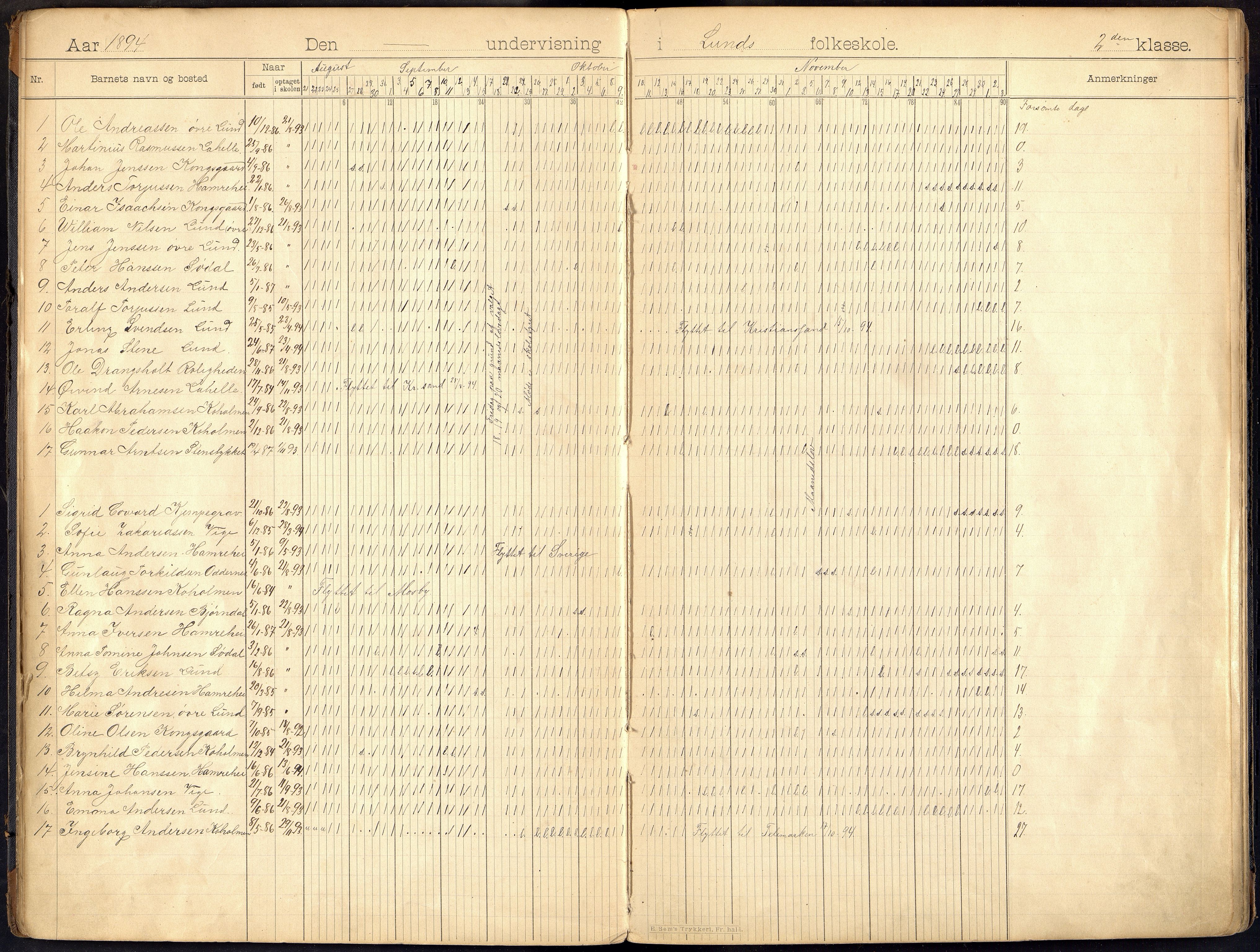 Oddernes kommune - Lund/Lahelle skolekrets, ARKSOR/1001OD556/I/L0009: Dagbok - Lund/Lahelle skole, 1894-1919