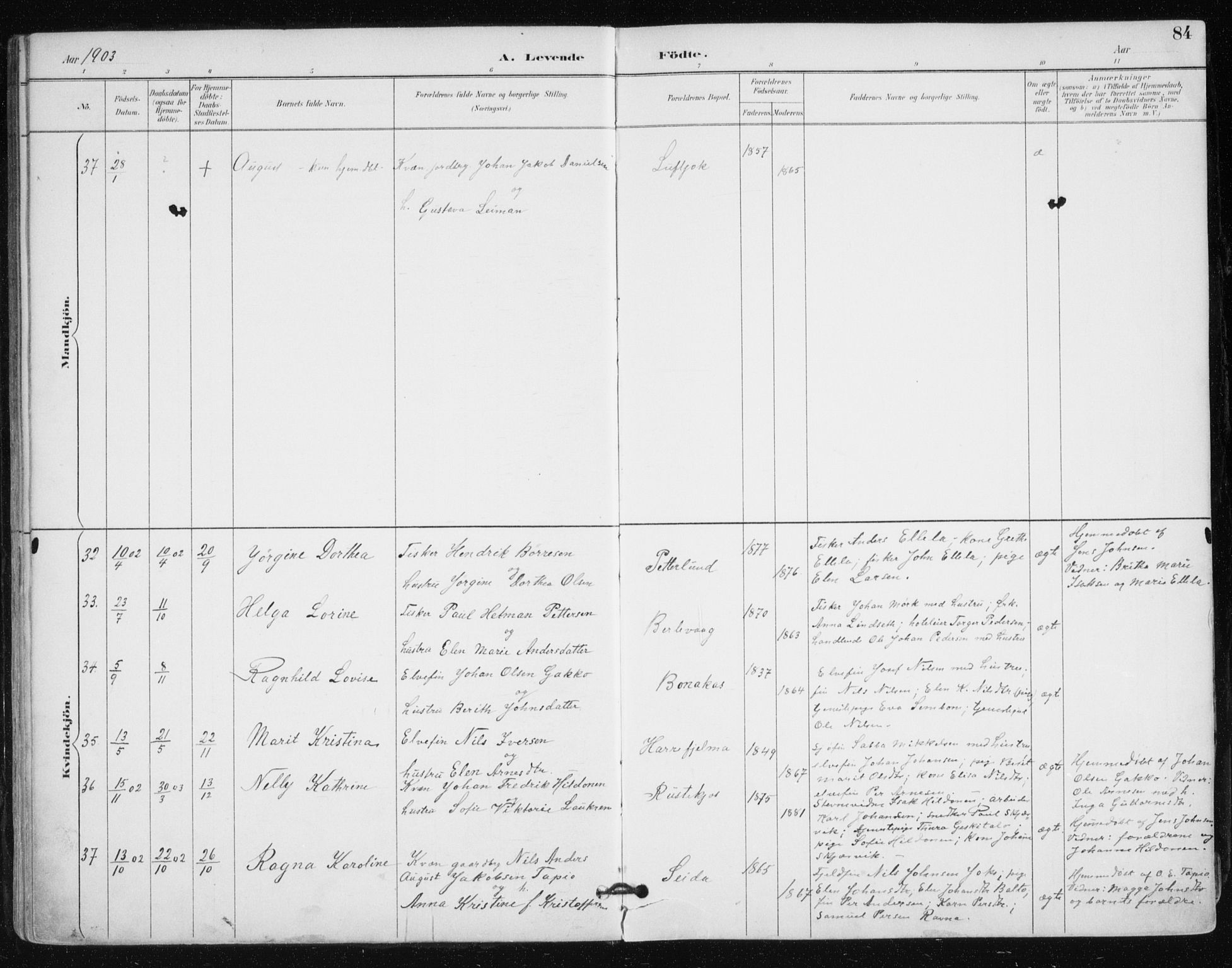 Tana sokneprestkontor, SATØ/S-1334/H/Ha/L0005kirke: Parish register (official) no. 5, 1891-1903, p. 84