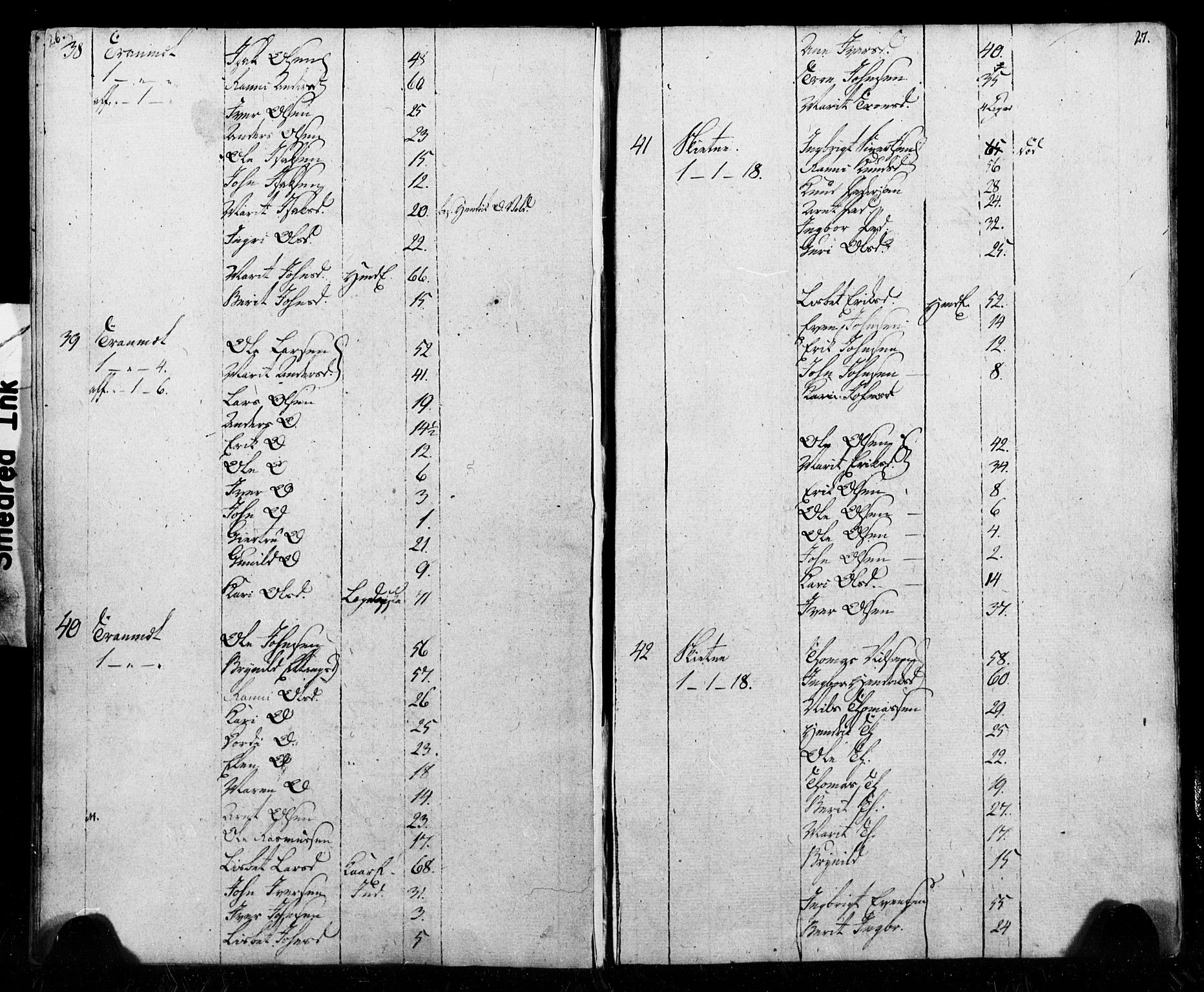 SAT, Census 1815 for Melhus, 1815, p. 26-27