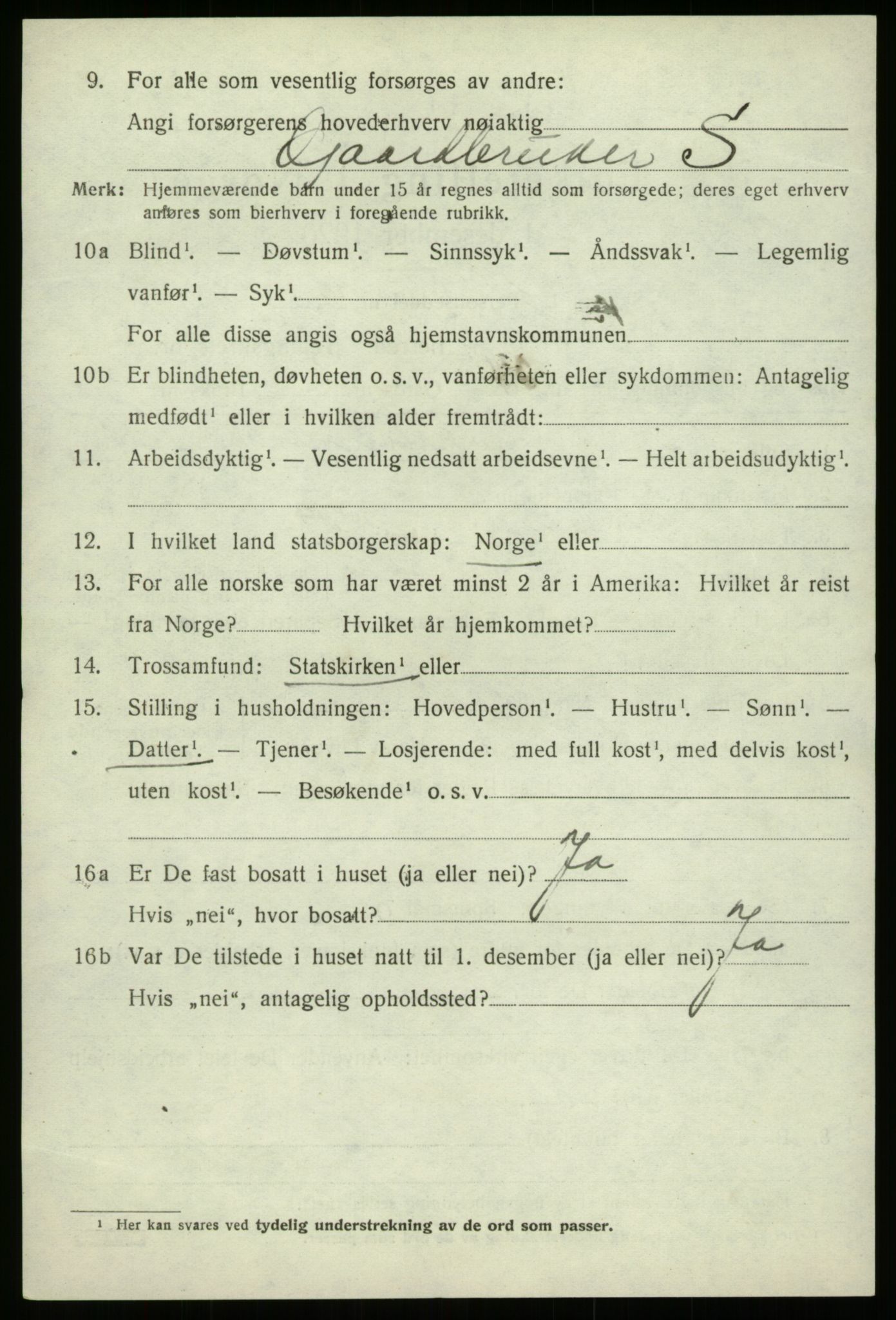 SAB, 1920 census for Davik, 1920, p. 3328