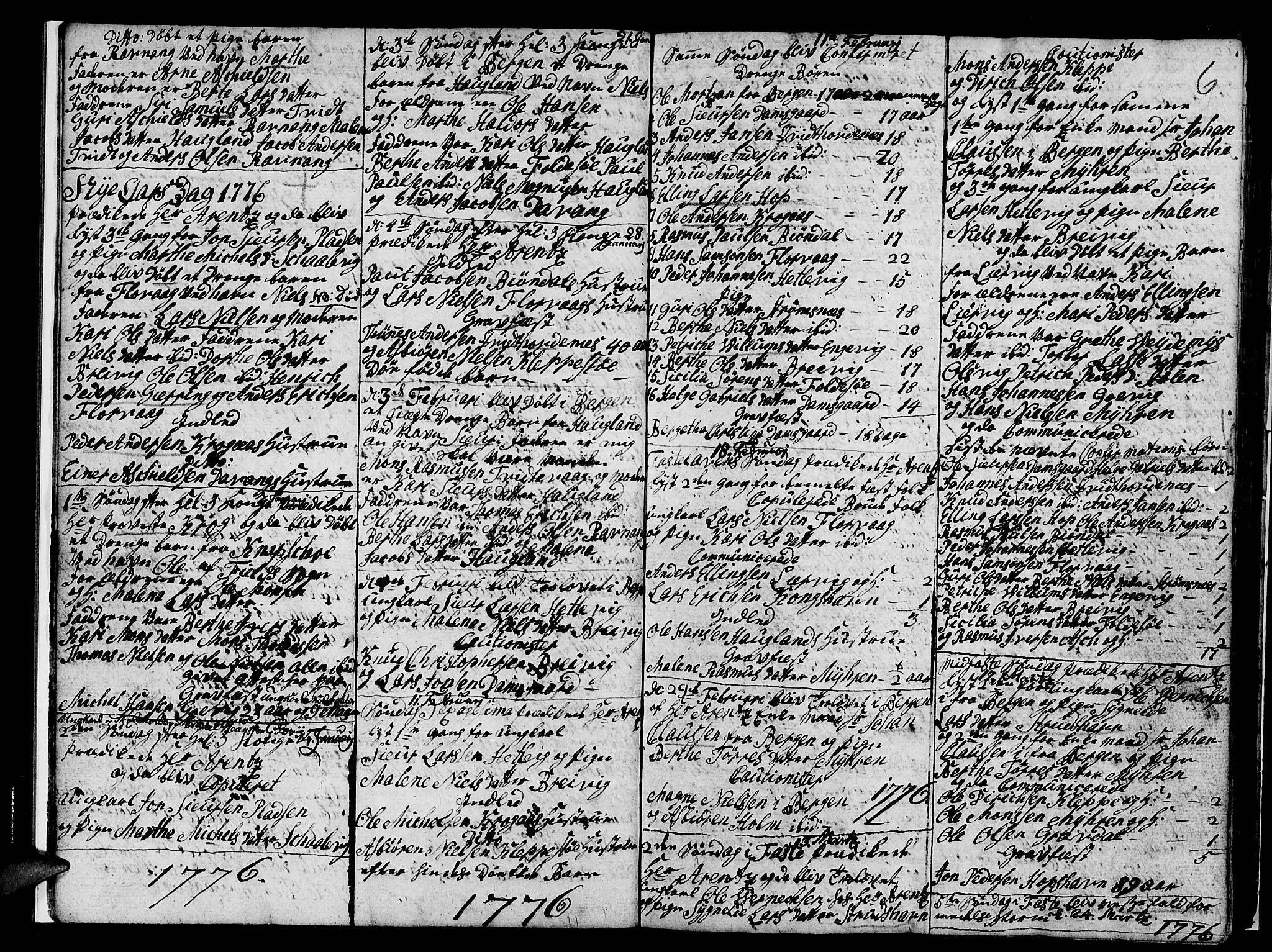 Askøy Sokneprestembete, SAB/A-74101/H/Ha/Hab/Haba/L0001: Parish register (copy) no. A 1, 1775-1792, p. 6