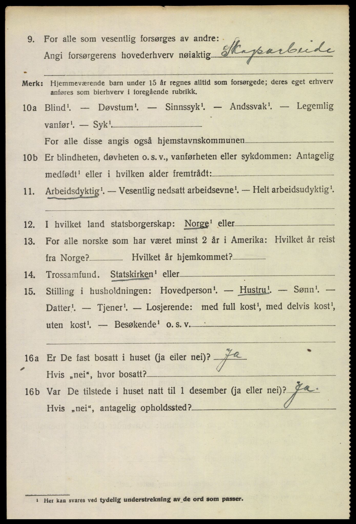 SAH, 1920 census for Fluberg, 1920, p. 3289