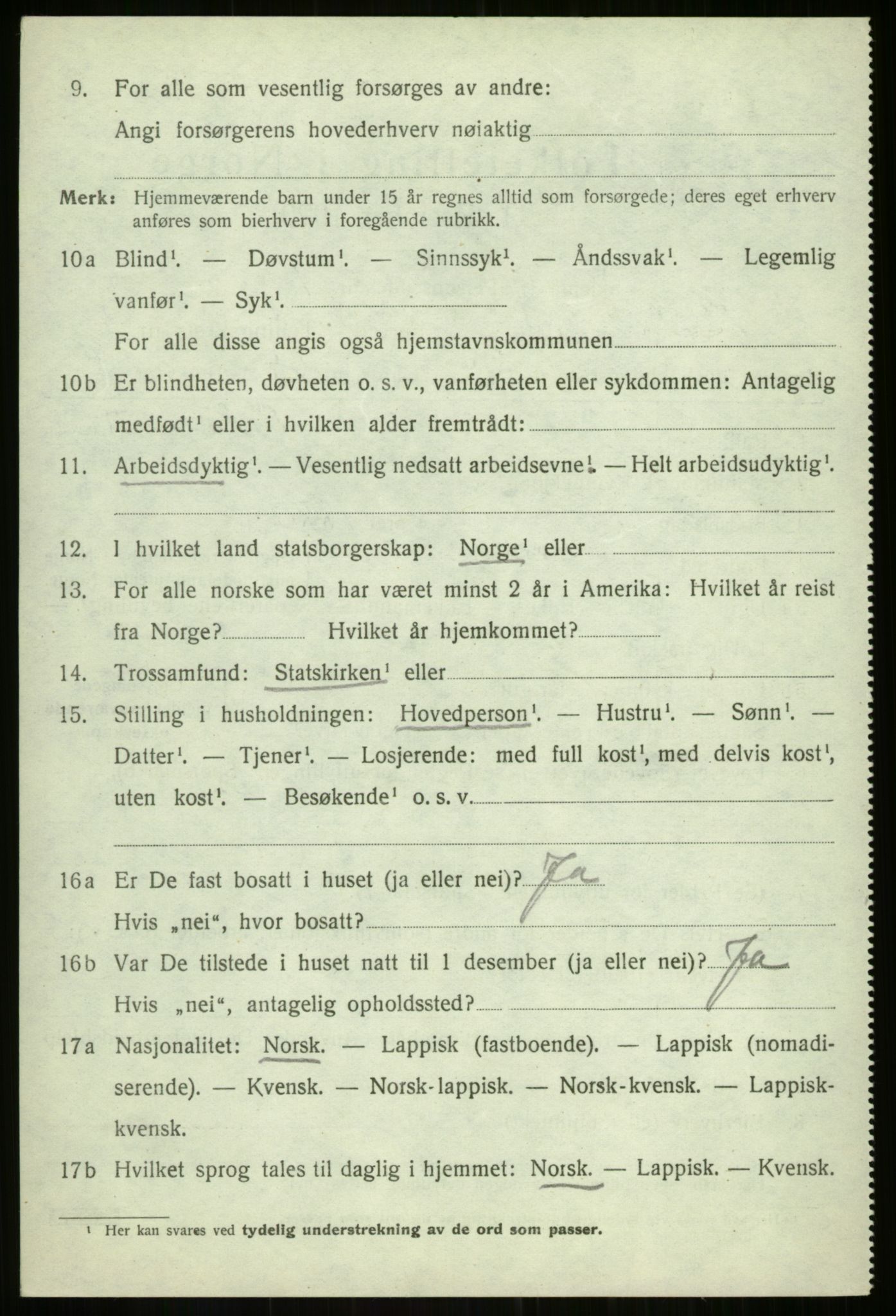 SATØ, 1920 census for Balsfjord, 1920, p. 3223