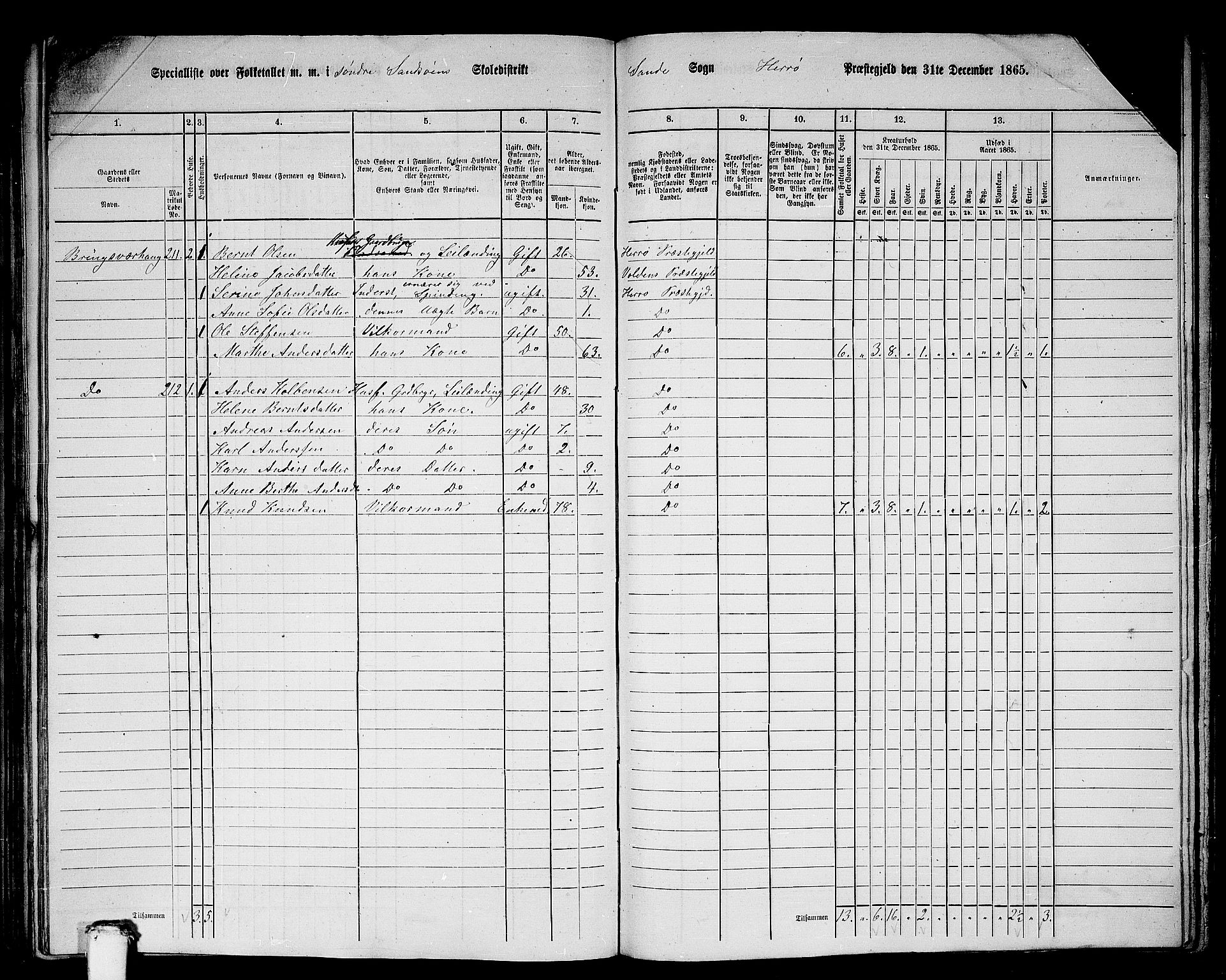 RA, 1865 census for Herøy, 1865, p. 161