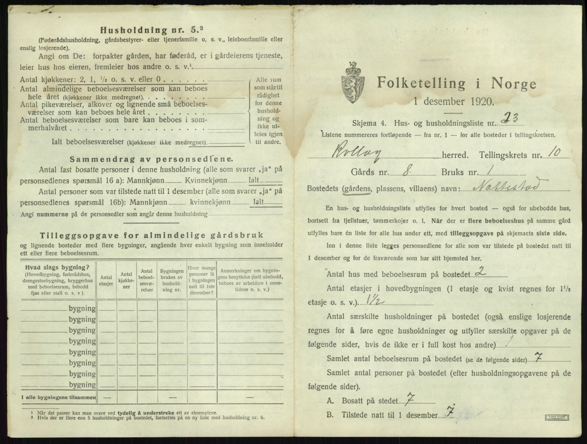 SAKO, 1920 census for Rollag, 1920, p. 564