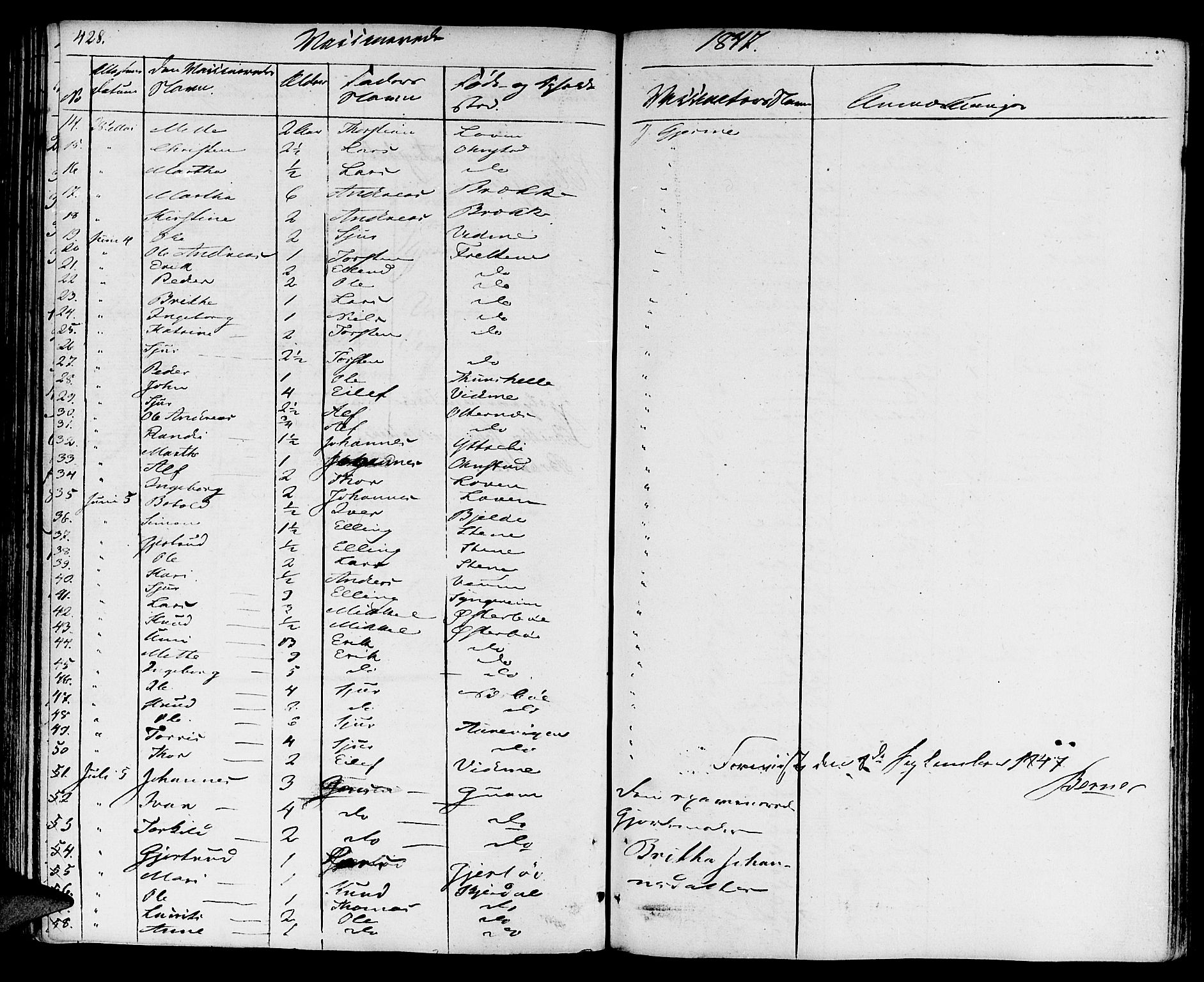 Aurland sokneprestembete, SAB/A-99937/H/Ha/Haa/L0006: Parish register (official) no. A 6, 1821-1859, p. 428