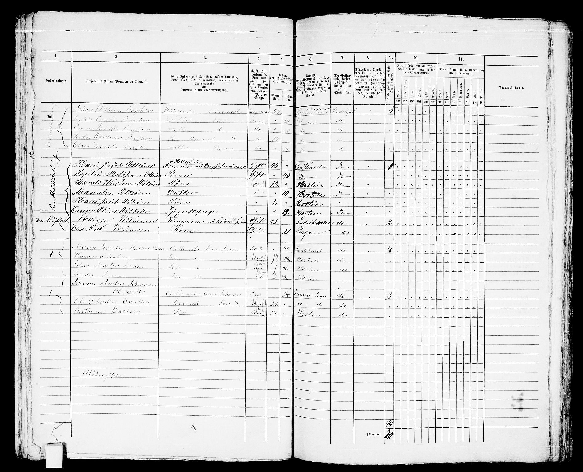 RA, 1865 census for Horten, 1865, p. 717