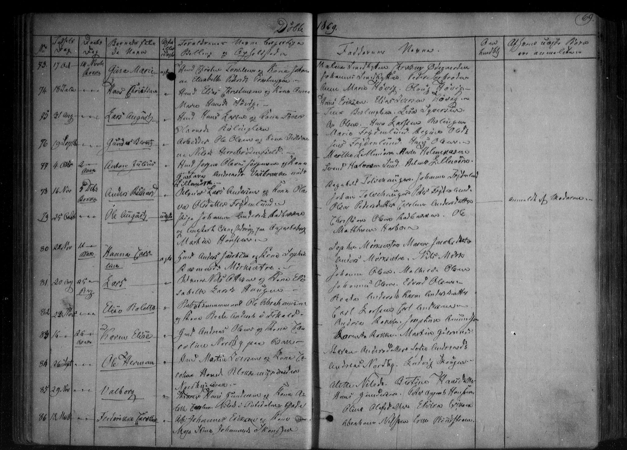 Berg prestekontor Kirkebøker, AV/SAO-A-10902/F/Fa/L0005: Parish register (official) no. I 5, 1861-1877, p. 69