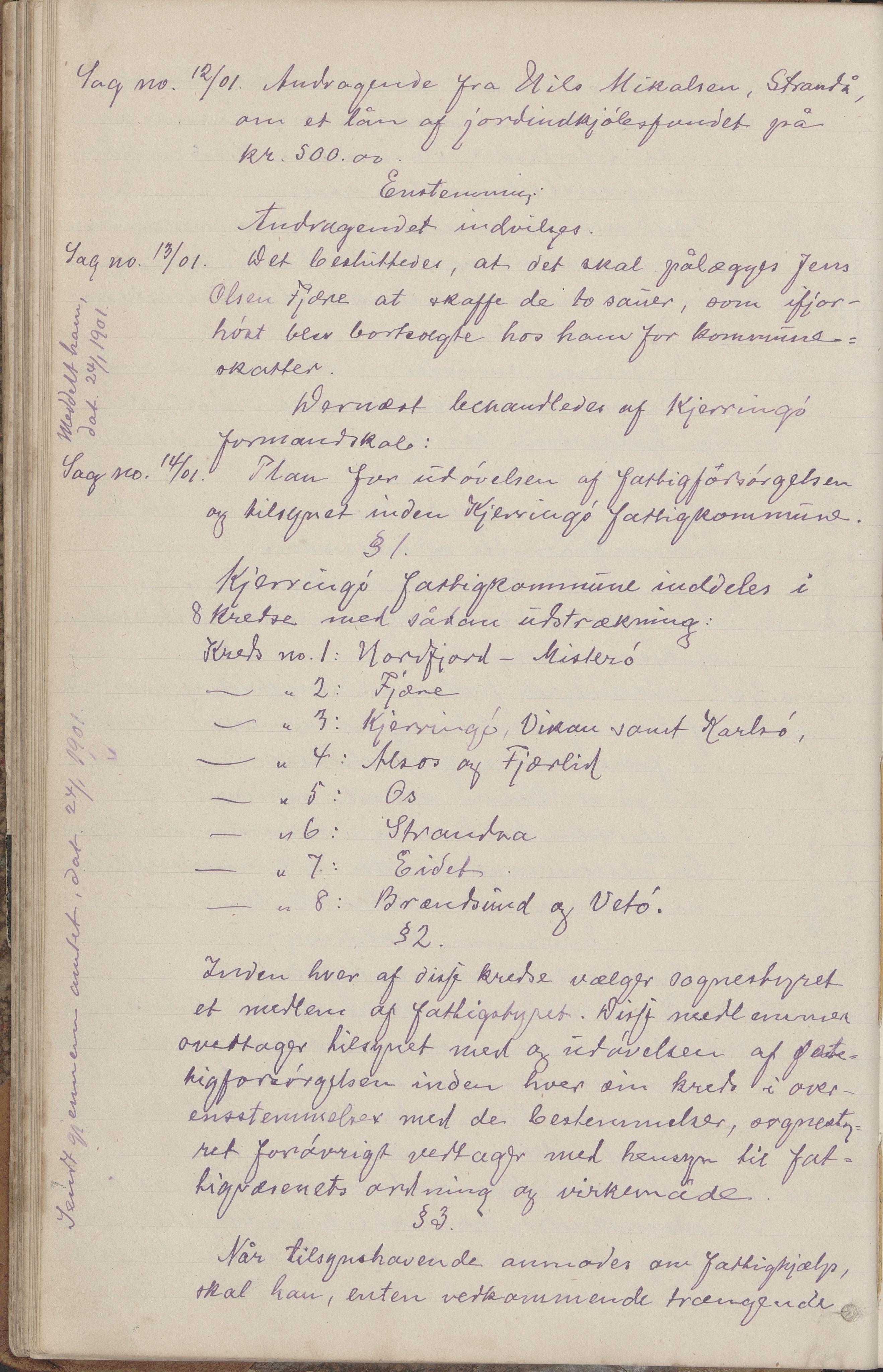 Kjerringøy kommune. Formannskapet, AIN/K-18441.150/A/Aa/L0002: Forhandlingsprotokoll Norfolden- Kjerringø formanskap, 1900-1911