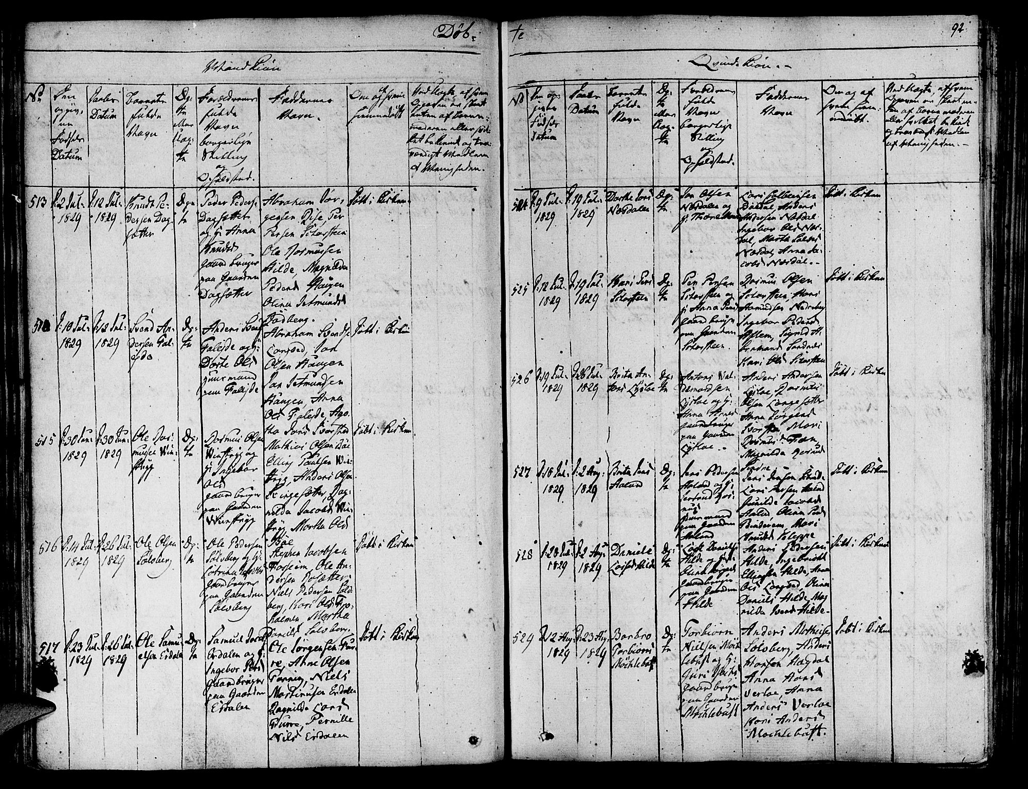 Innvik sokneprestembete, AV/SAB-A-80501: Parish register (official) no. A 3, 1820-1832, p. 92