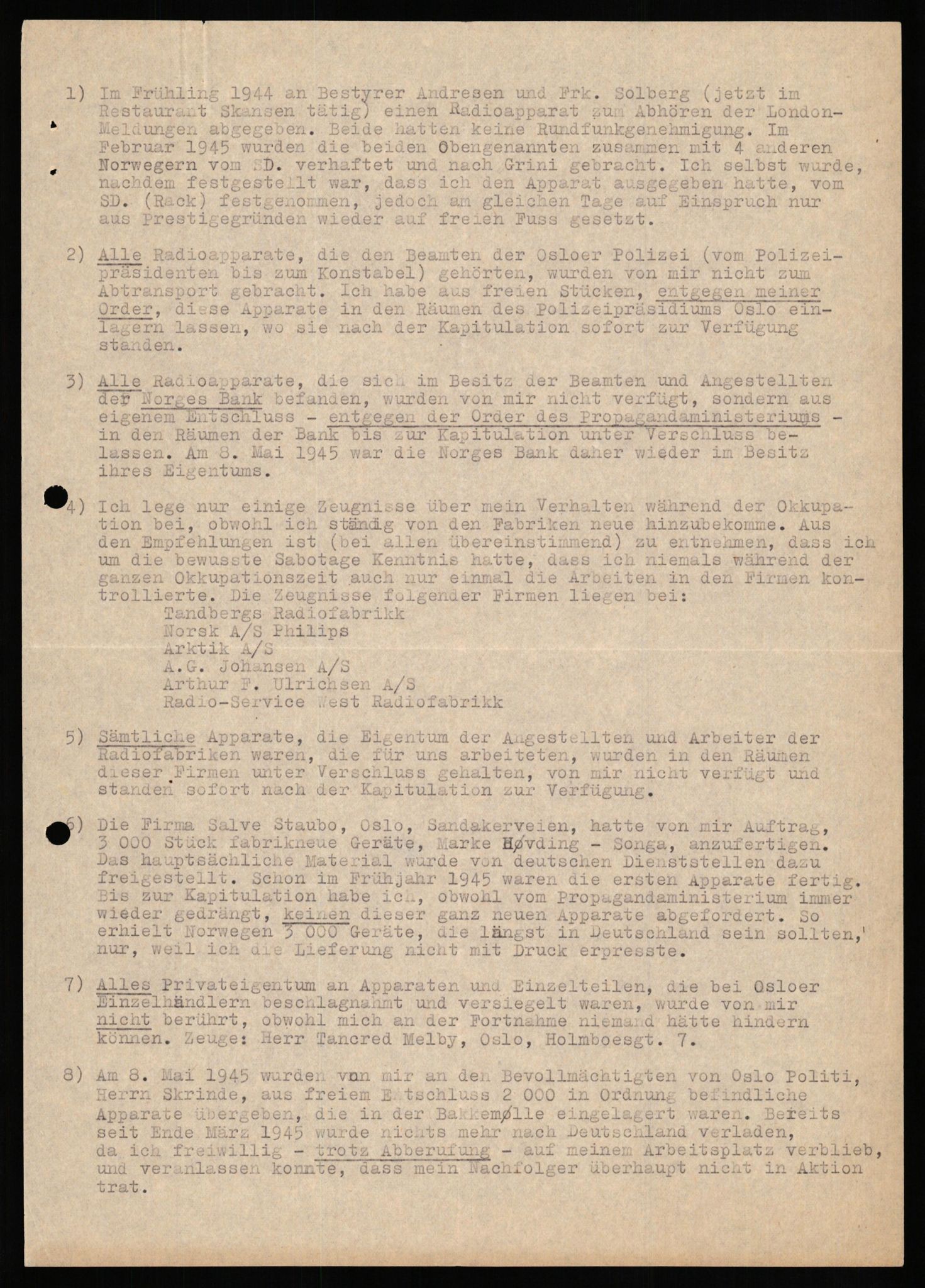 Forsvaret, Forsvarets overkommando II, AV/RA-RAFA-3915/D/Db/L0026: CI Questionaires. Tyske okkupasjonsstyrker i Norge. Tyskere., 1945-1946, p. 193