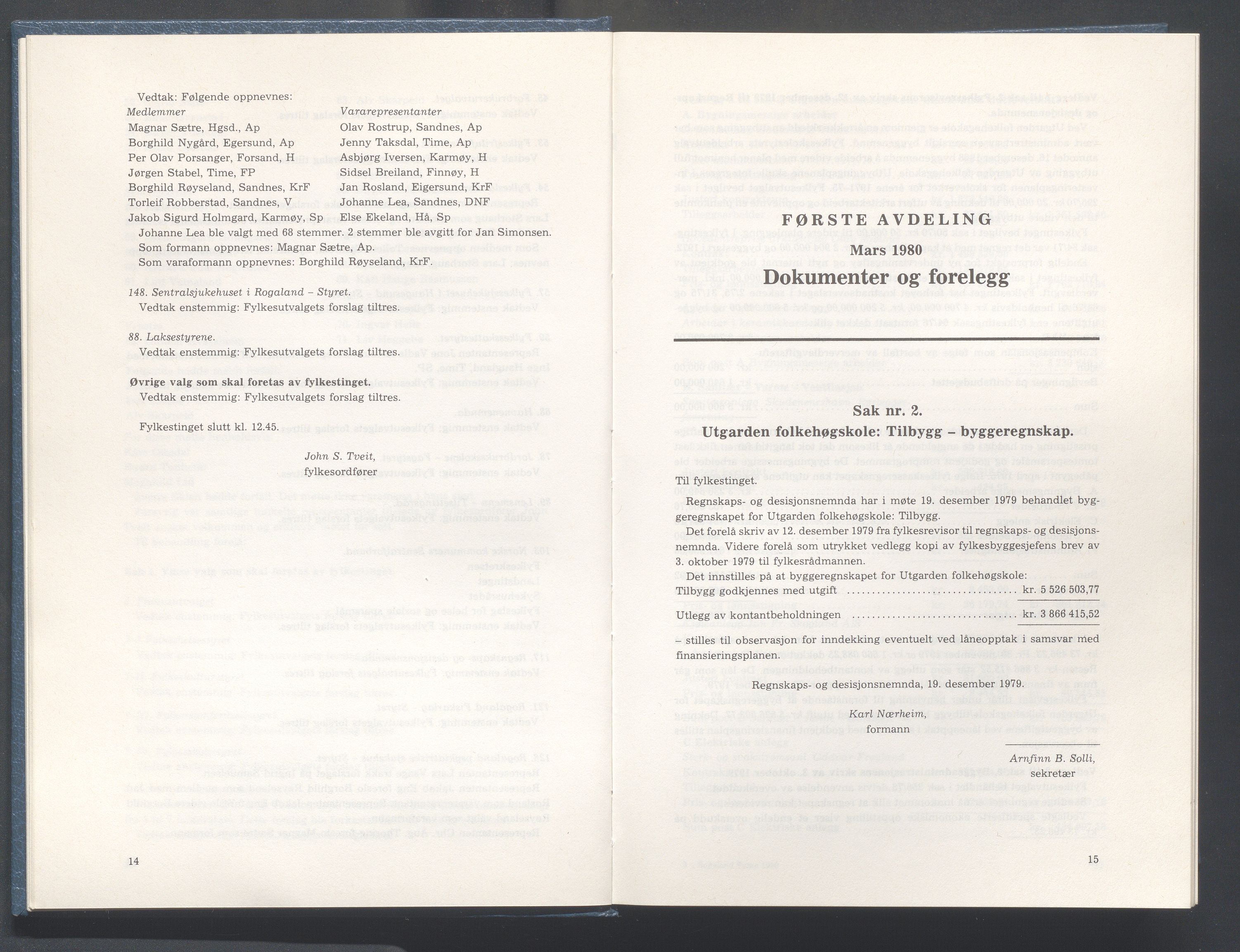 Rogaland fylkeskommune - Fylkesrådmannen , IKAR/A-900/A/Aa/Aaa/L0100: Møtebok , 1980, p. 14-15