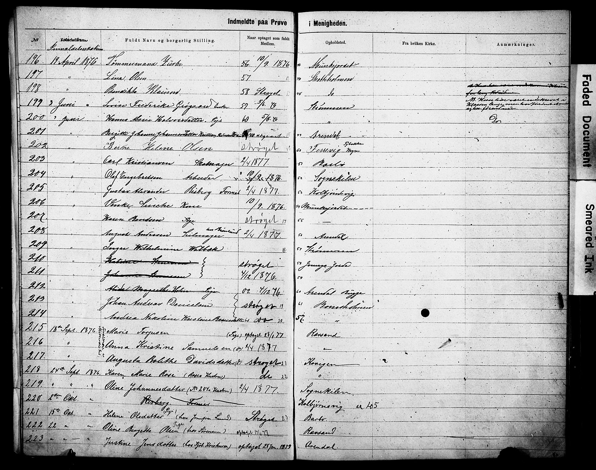 Metodistmenigheten, Arendal, AV/SAK-1292-0011/F/Fa/L0002: Dissenter register no. F-3, 1867-1884