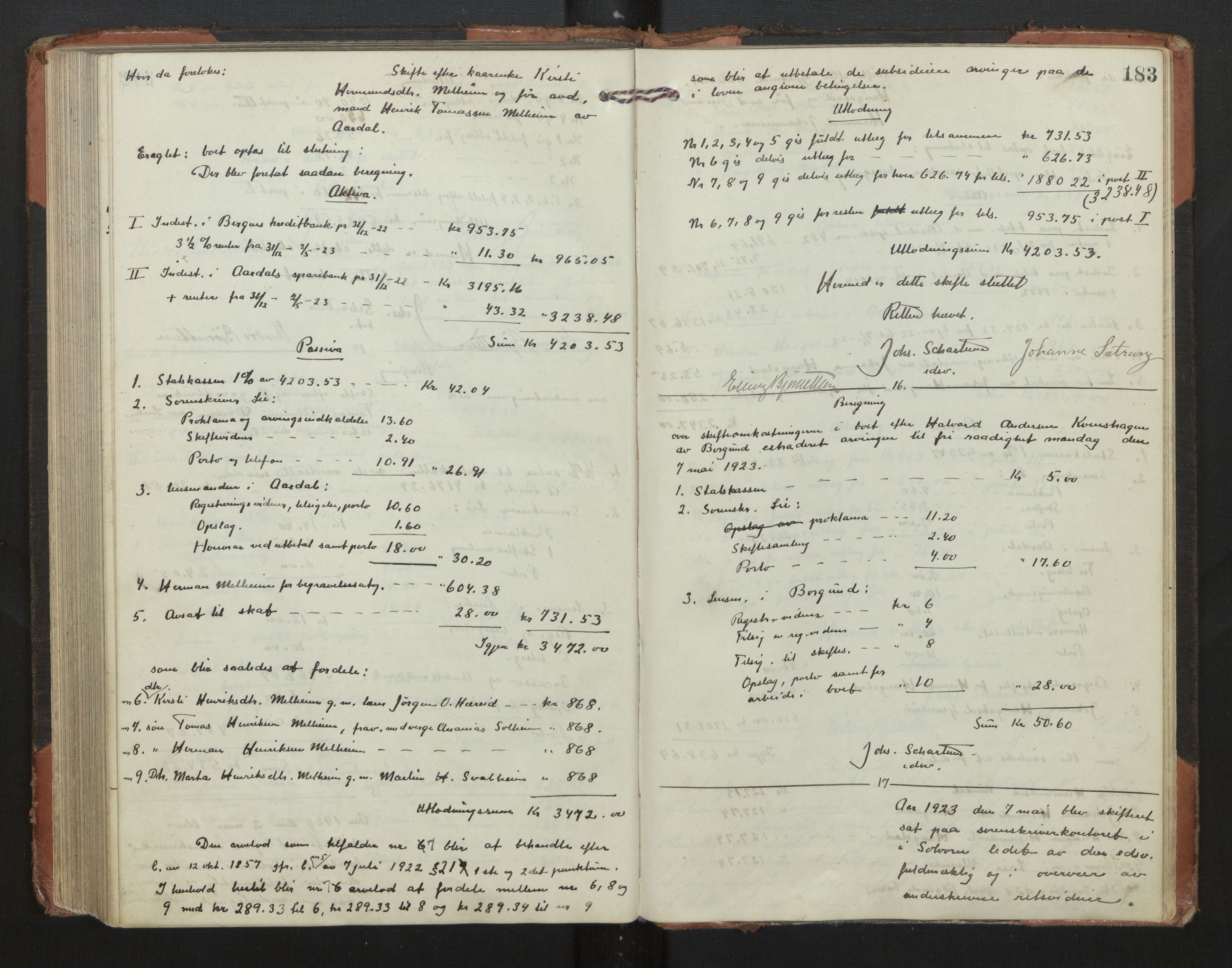 Indre Sogn tingrett, AV/SAB-A-3301/1/H/Hd/L0008: Skifteutlodningsprotokoll 8, 1912-1923, p. 182b-183a