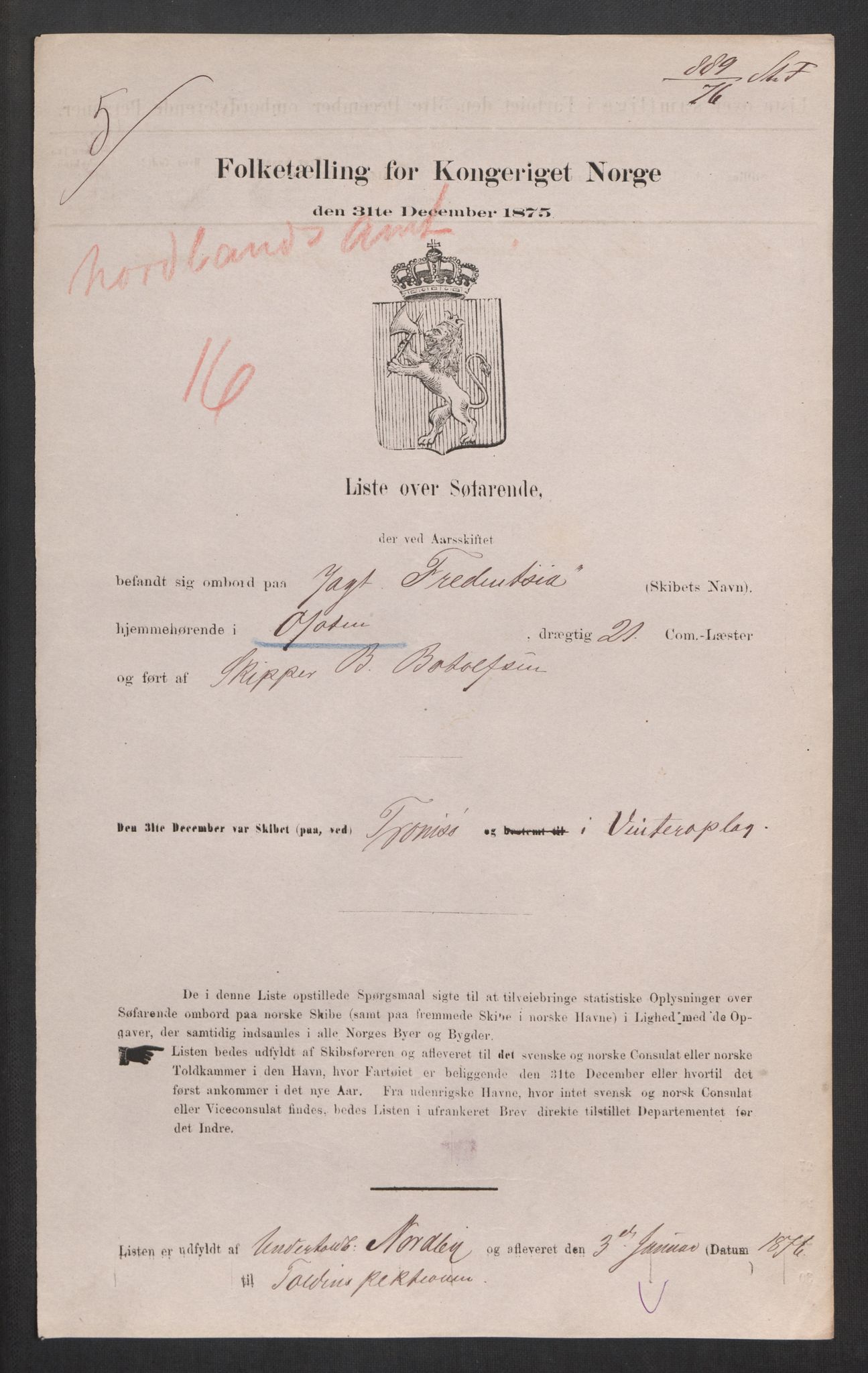 RA, 1875 census, lists of crew on ships: Ships in domestic ports, 1875, p. 366